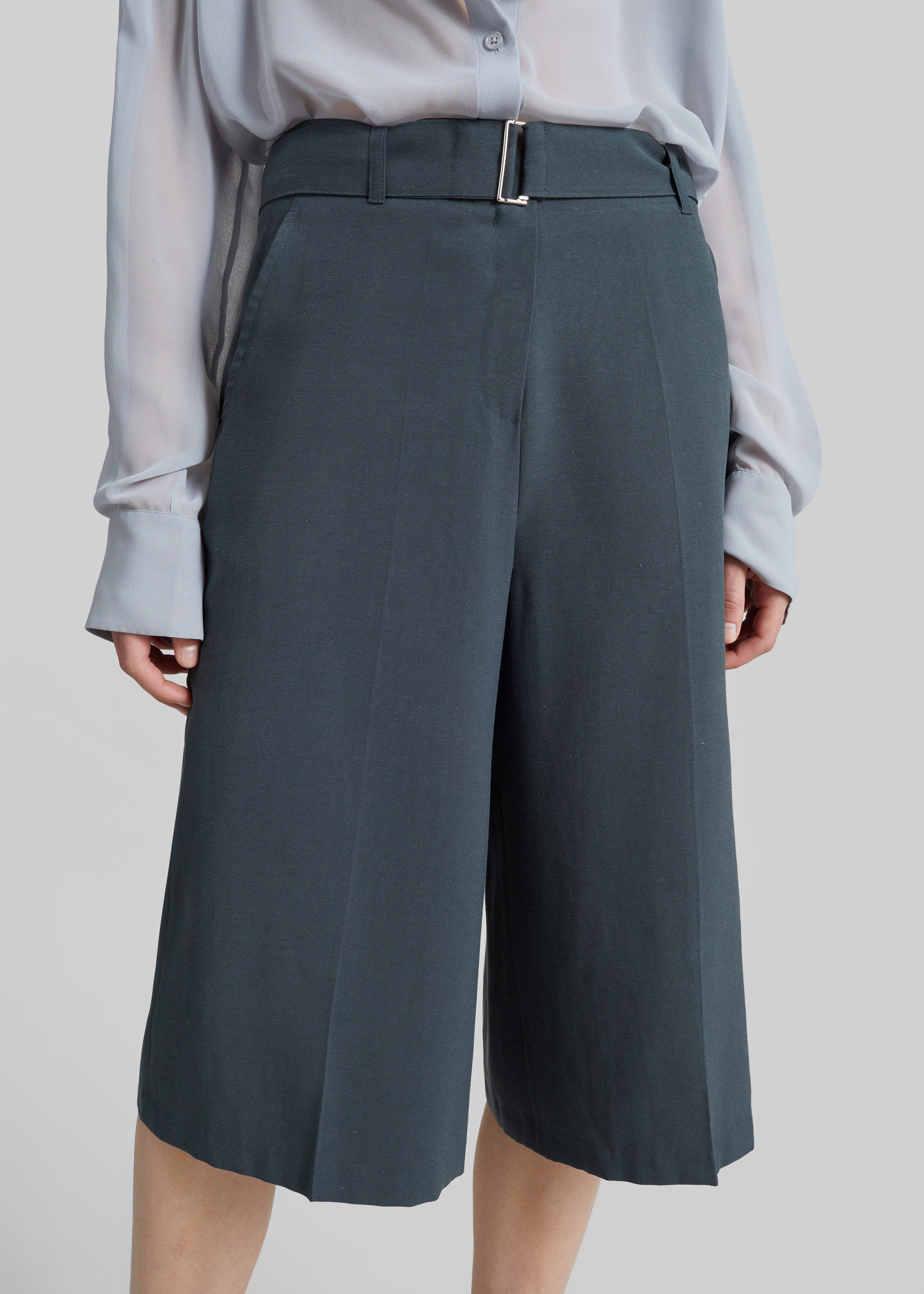 Lioni Tailored Bermuda Shorts - Deep Teal - 4