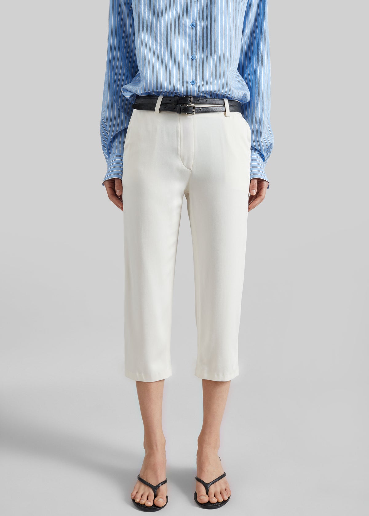 Lior Fluid Capri Pants - Ivory - 5