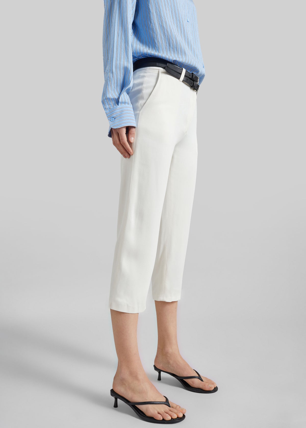 Lior Fluid Capri Pants - Ivory - 4