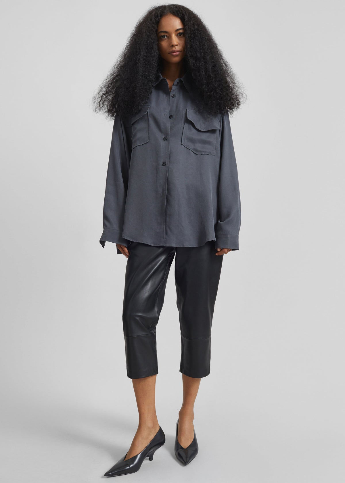 Lior Leather Capri Pants - Black - 8