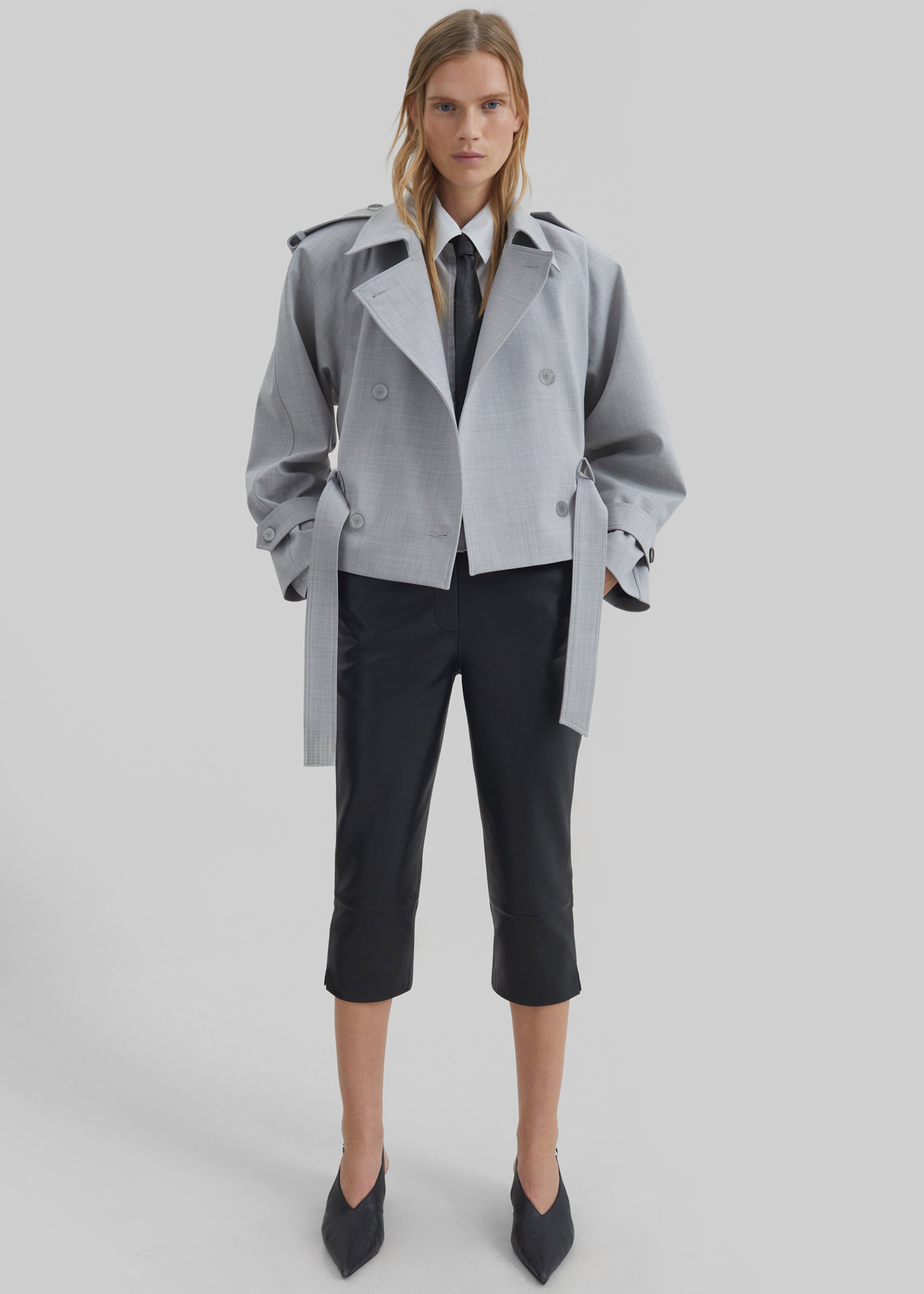Shop the look image for Lior Leather Capri Pants - Black