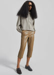 Lior Leather Capri Pants - Camel