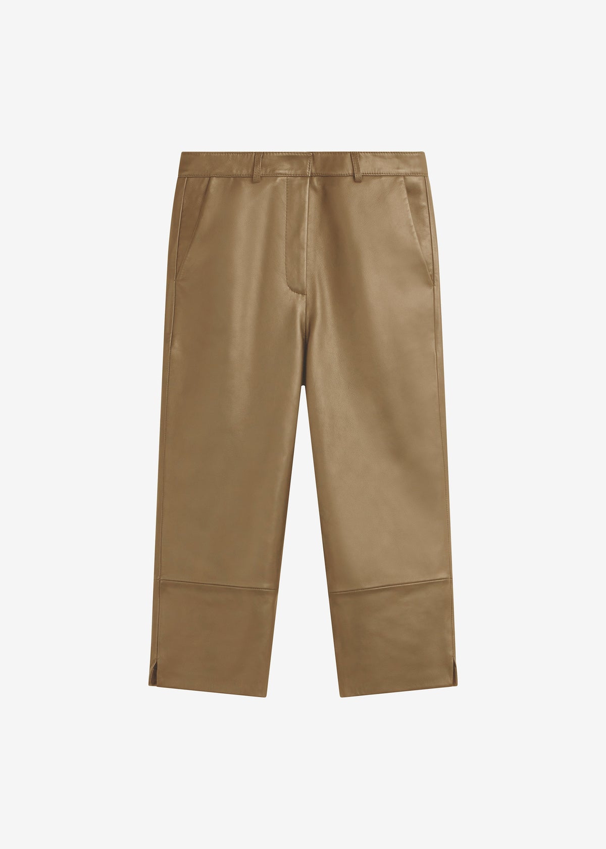 Lior Leather Capri Pants - Camel - 11