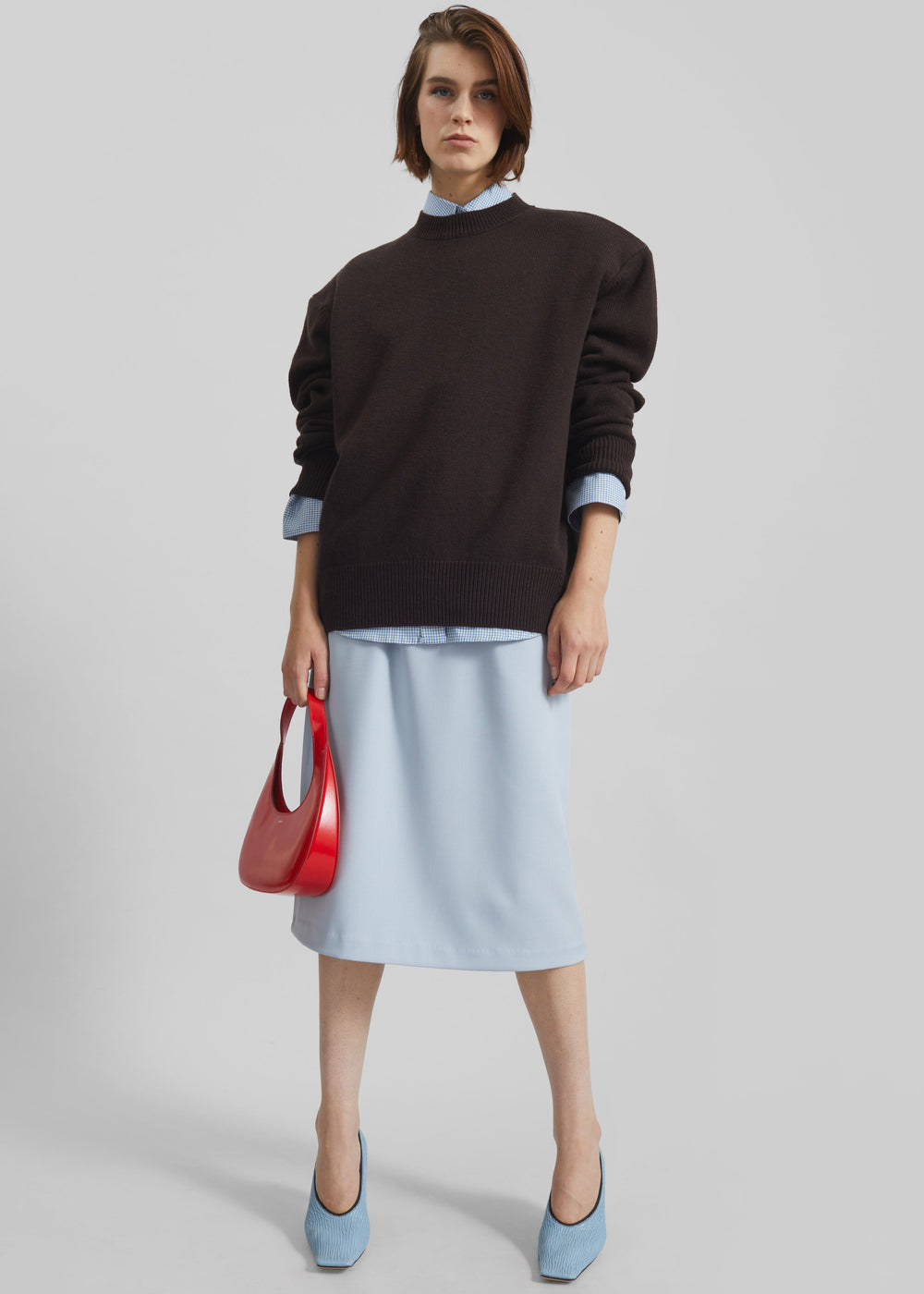 Liora Pencil Skirt - Dusty Blue
