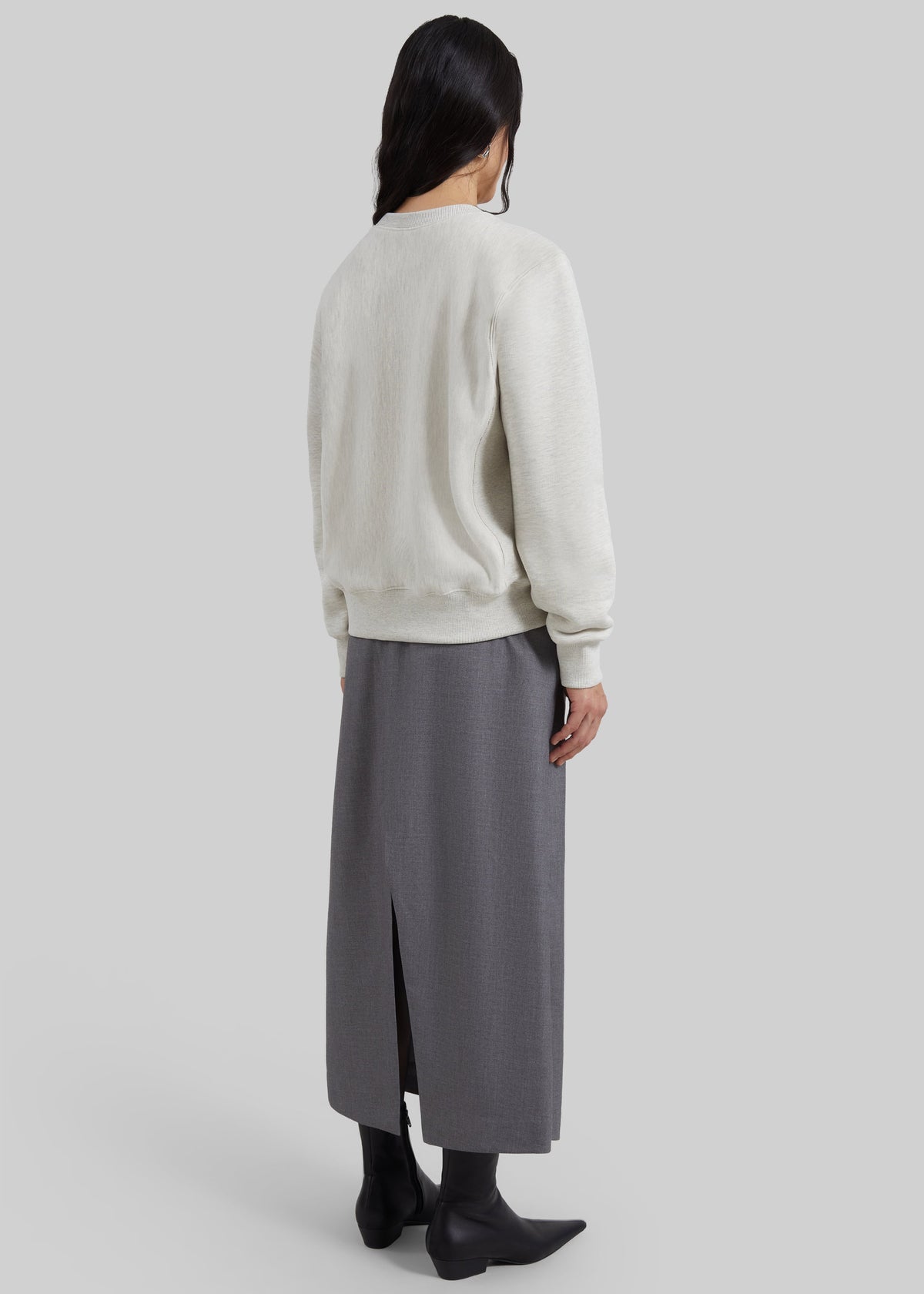 Lisa Paneled Sweatshirt - Light Grey Melange