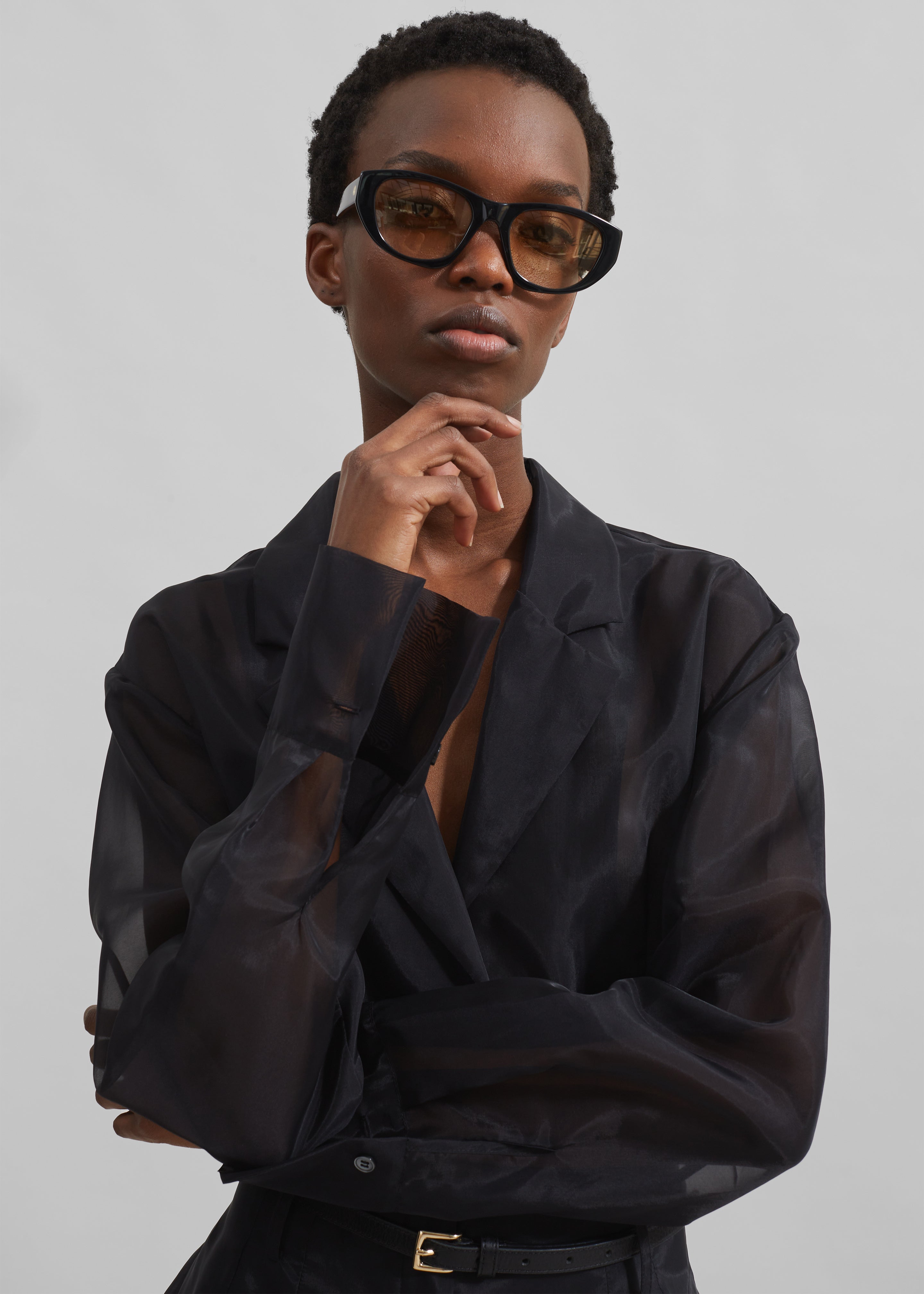 Lise Sheer Blazer - Black – The Frankie Shop Europe