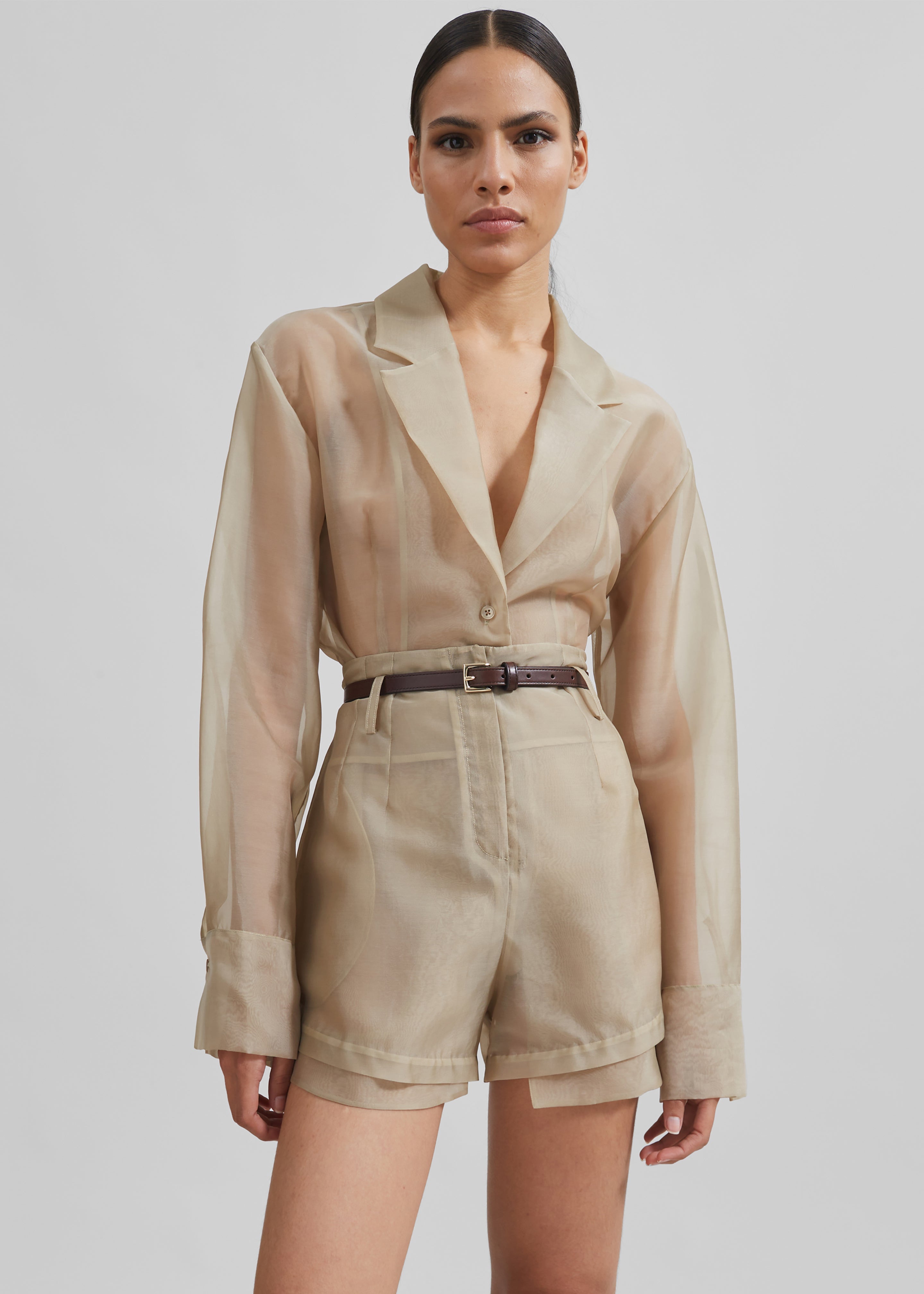 Lise Sheer Blazer - Desert Sand - 1