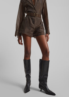 Lise Sheer Shorts - Brown
