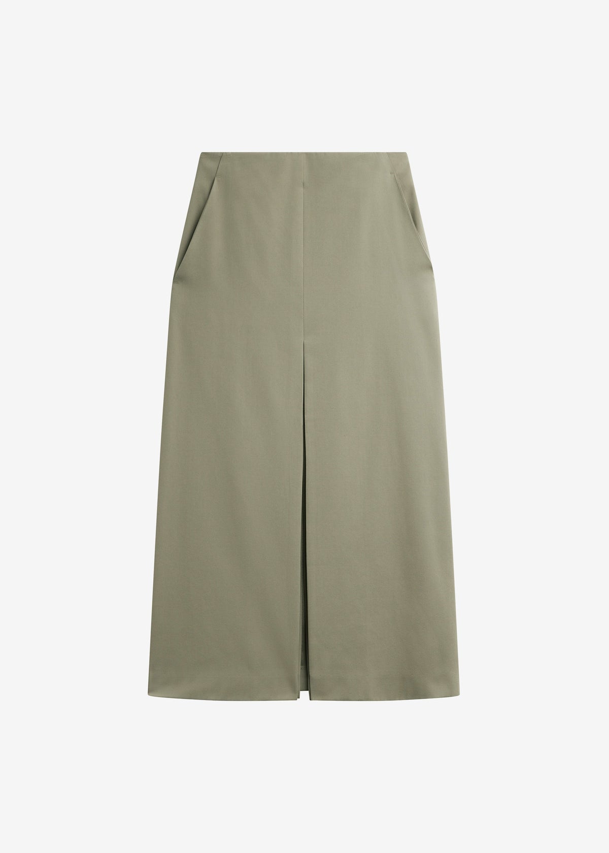Lisle Front Slit Pencil Skirt - Pale Olive - 8