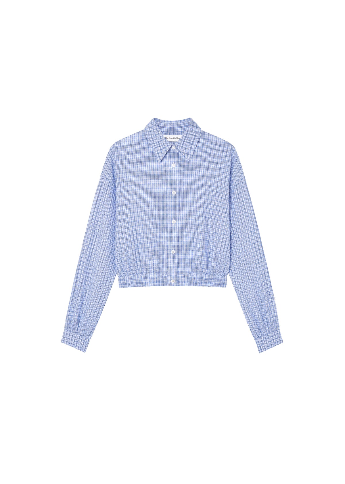 Lison Cropped Shirt - Blue Plaid - 6
