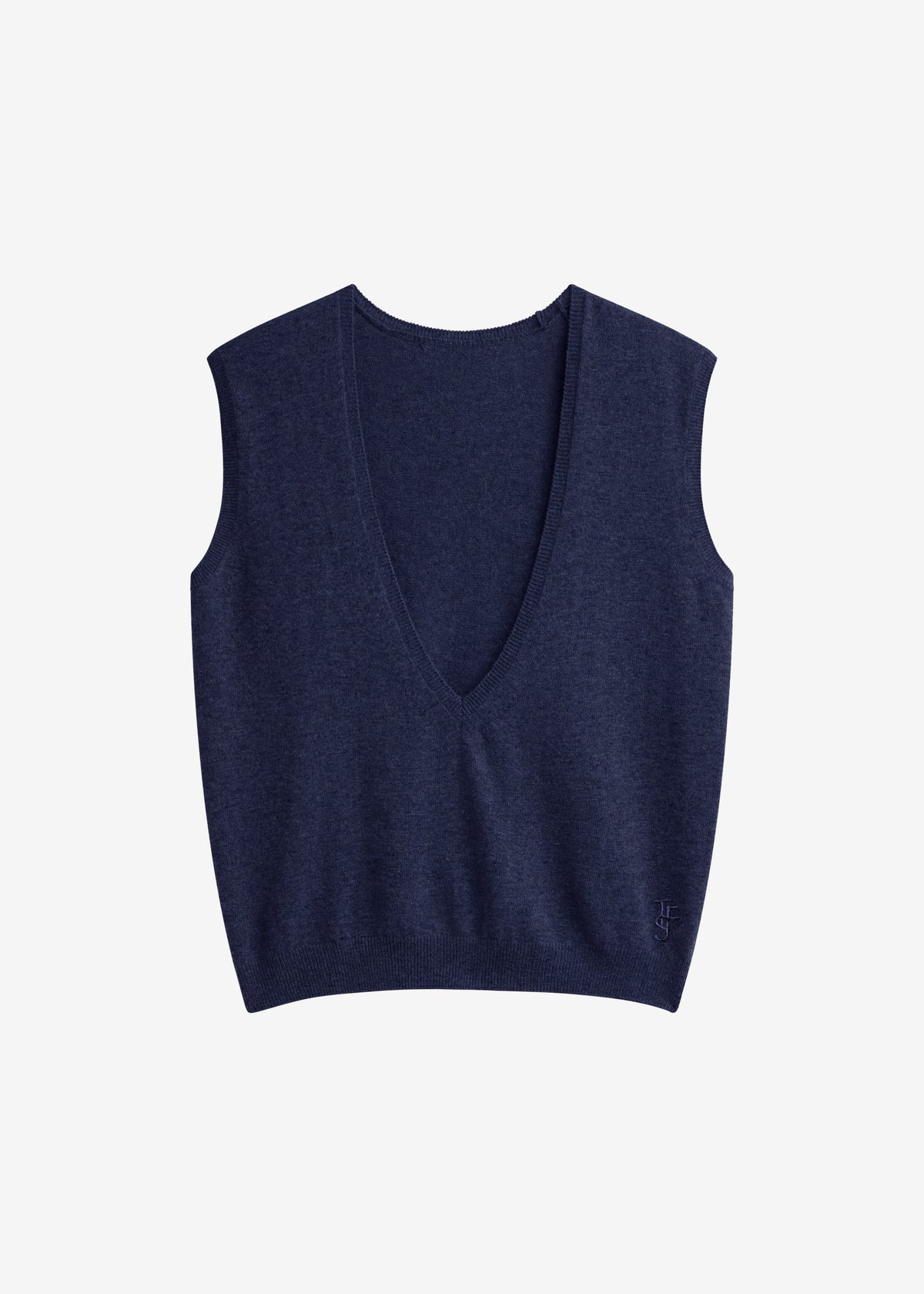 Pull sans manches Lizan à col V plongeant - Bleu marine foncé