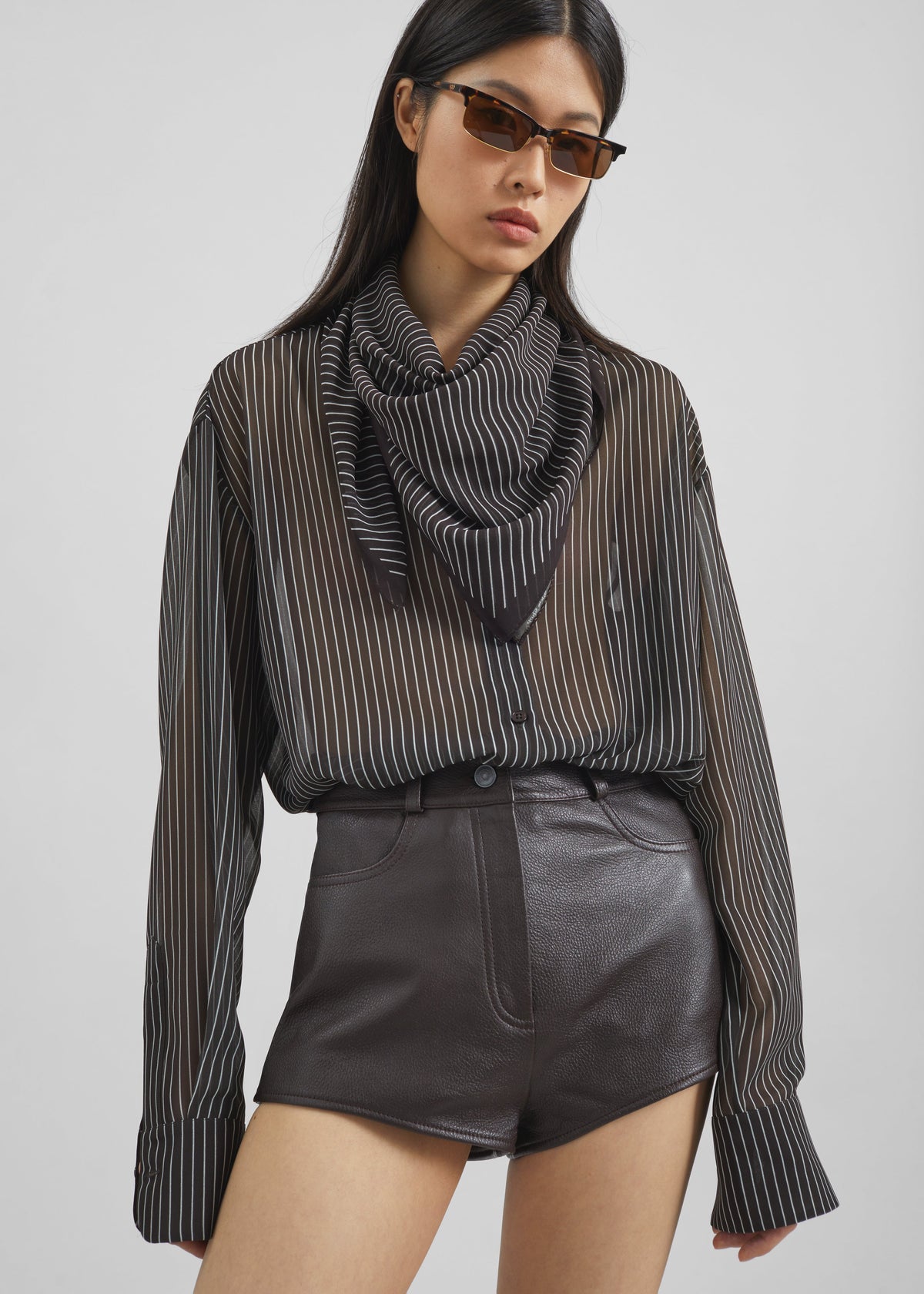 Loen Leather Hot Pants - Vintage Brown - 8