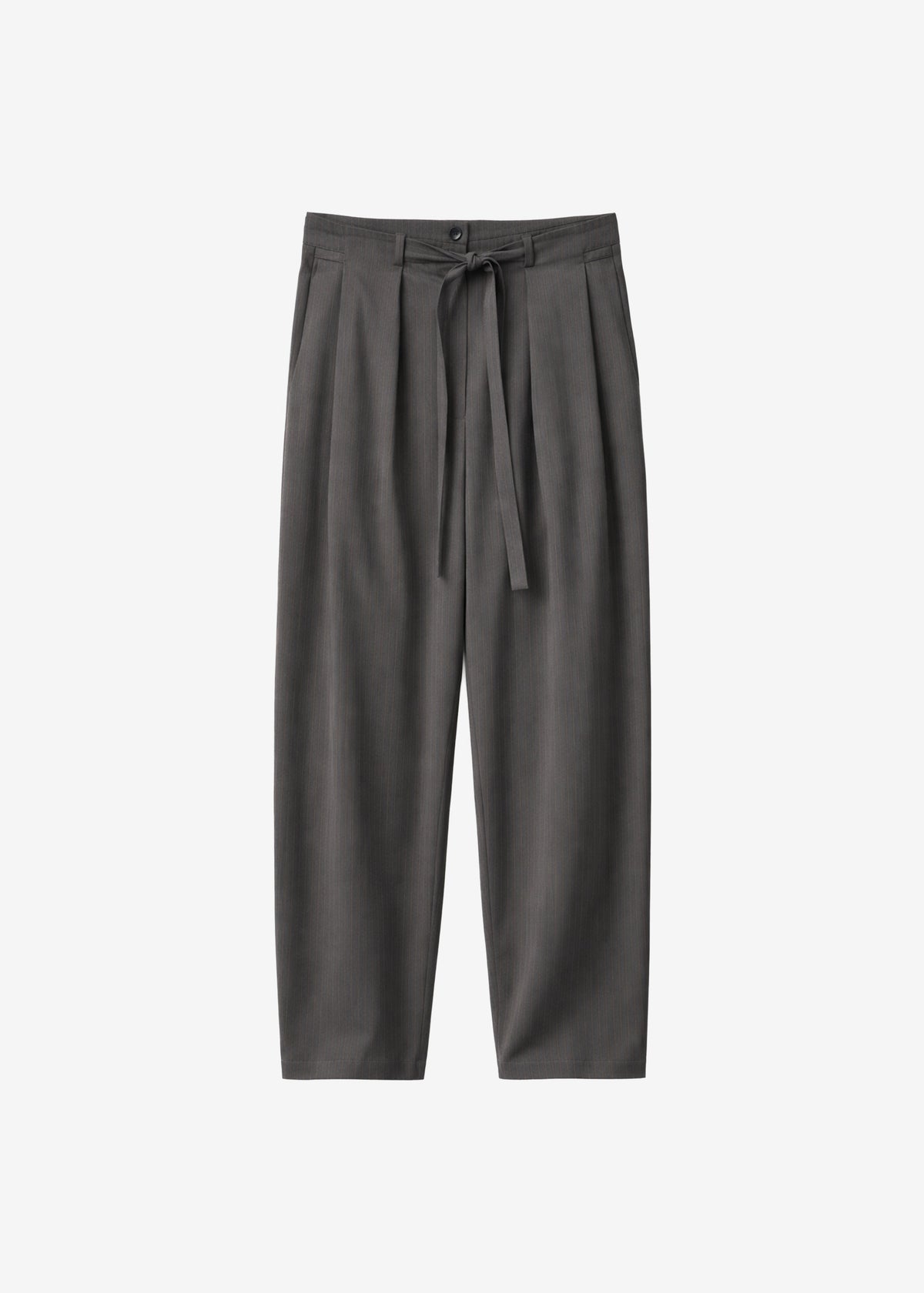Loire Curved Pants - Charcoal Pinstripe - 6