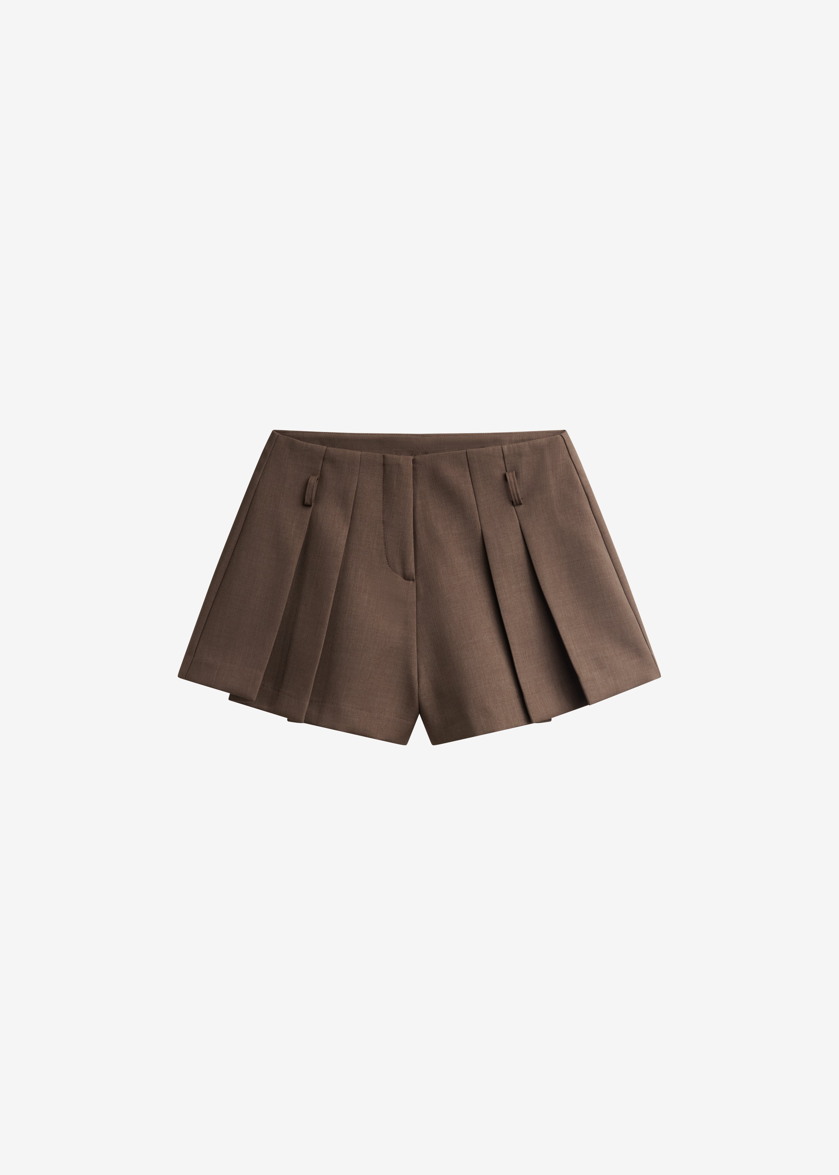 Lojsta Pleated Mini Shorts - Brown – The Frankie Shop Europe