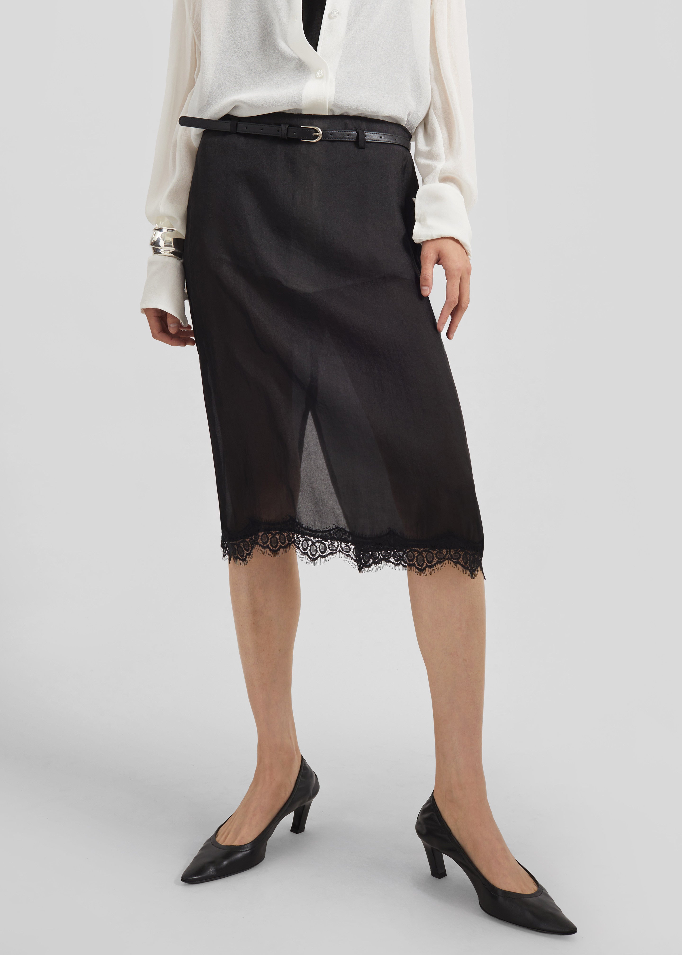 Lolai Sheer Lace Skirt - Black - 3