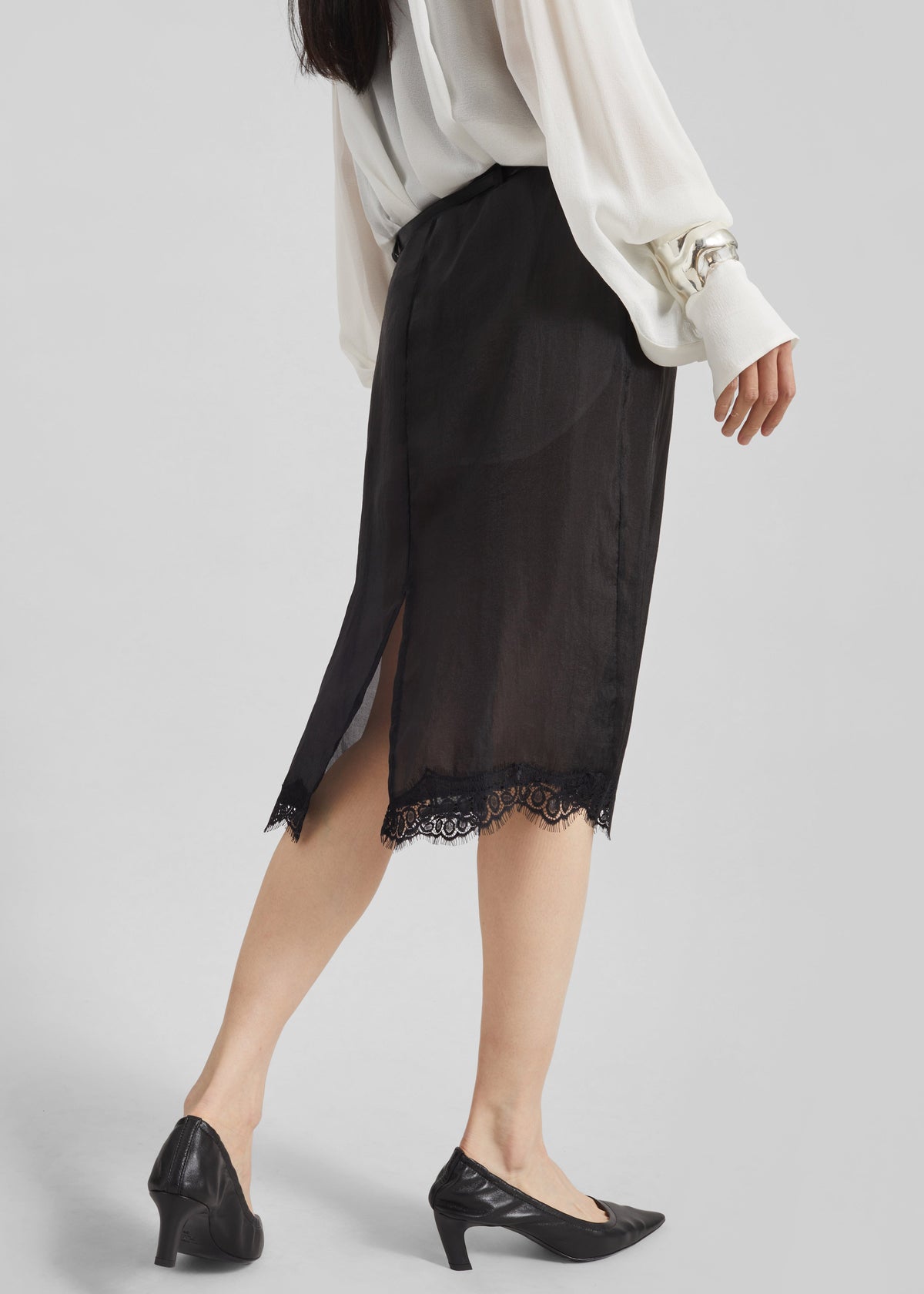 Lolai Sheer Lace Skirt - Black - 6