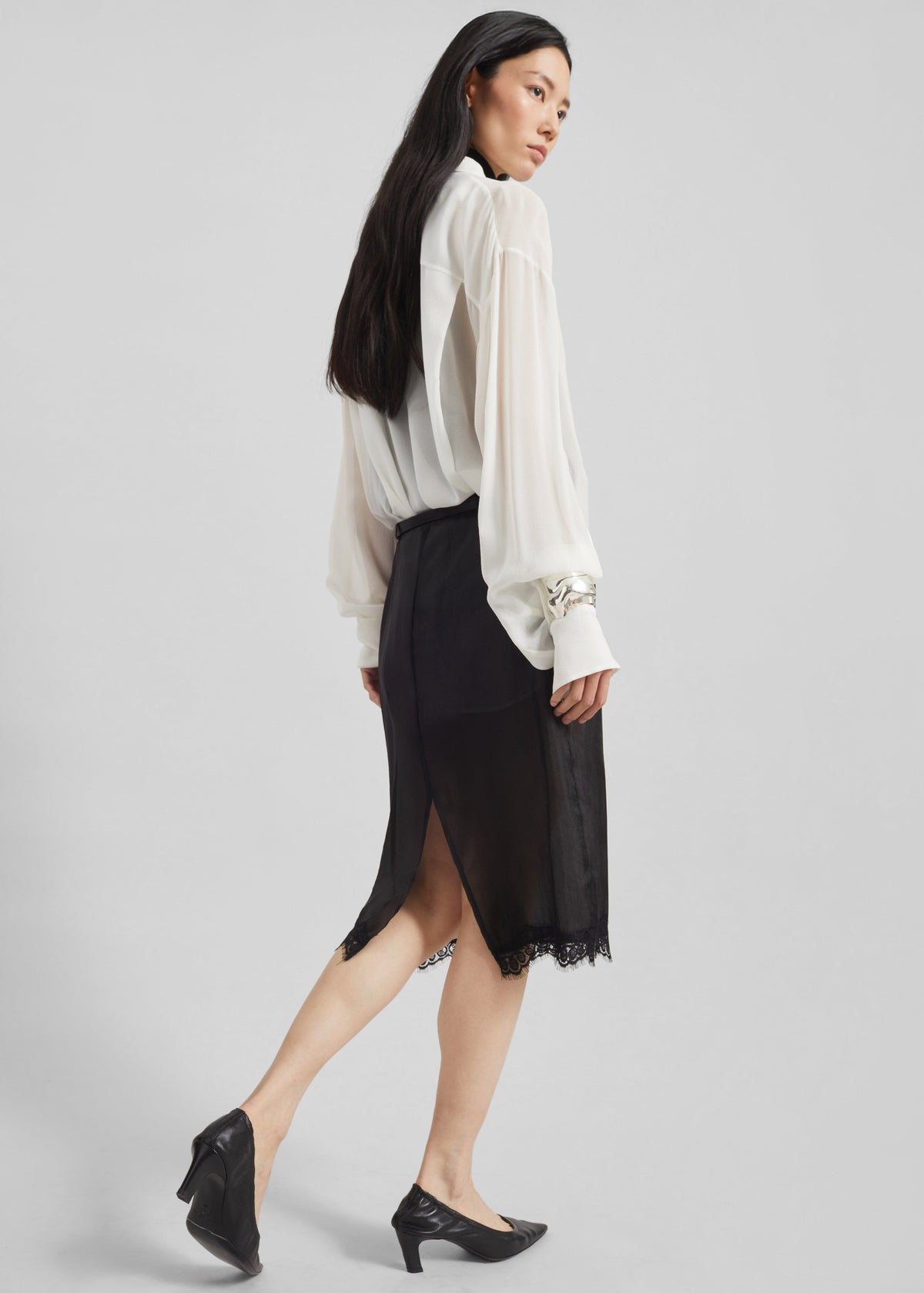 Lolai Sheer Lace Skirt - Black - 7
