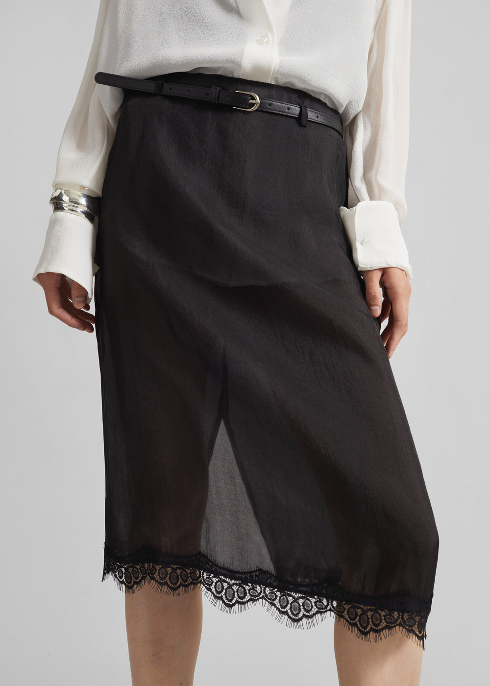 Lolai Sheer Lace Skirt - Black - 1