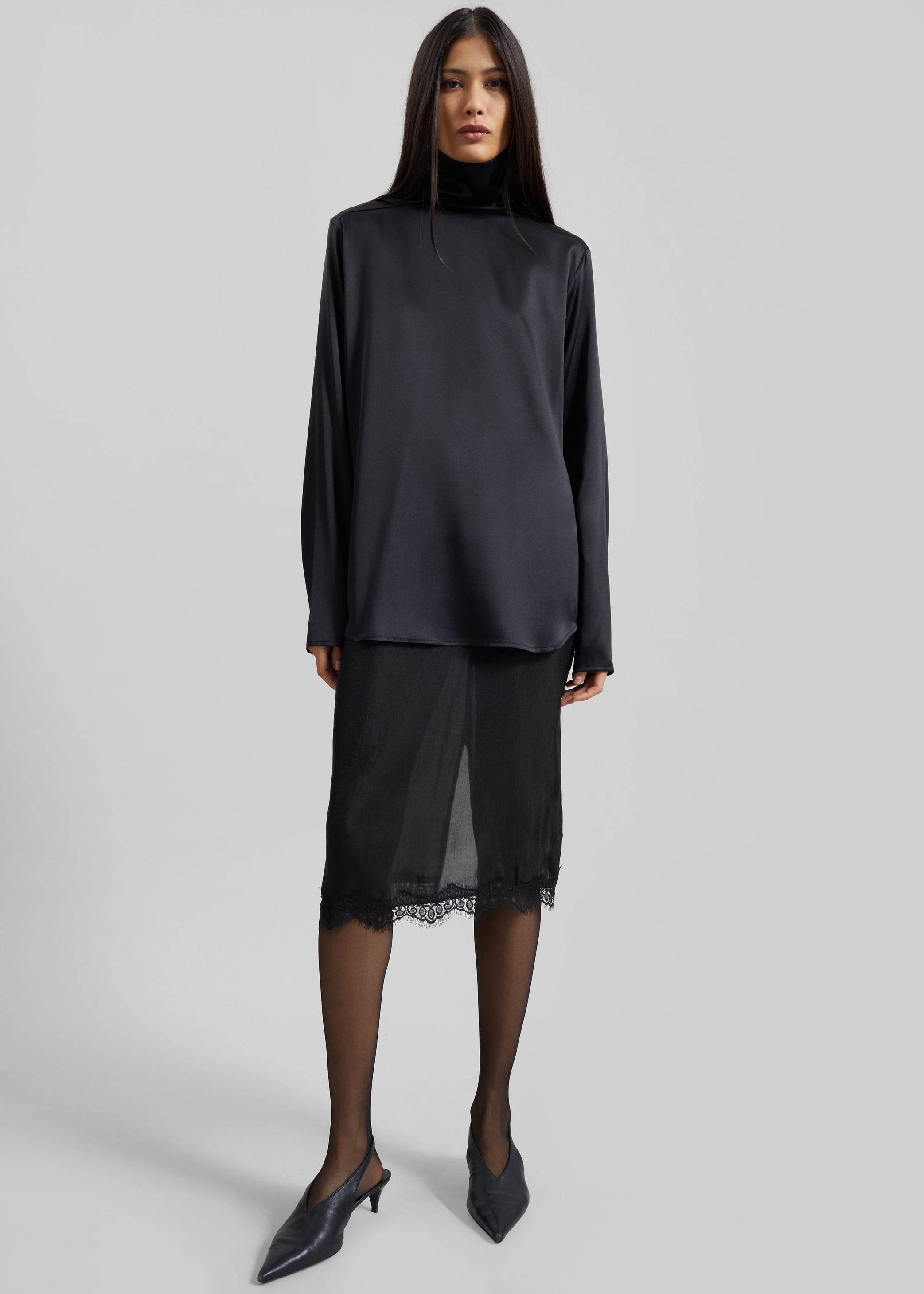 Shop the look image for Lolai Sheer Lace Skirt - Black