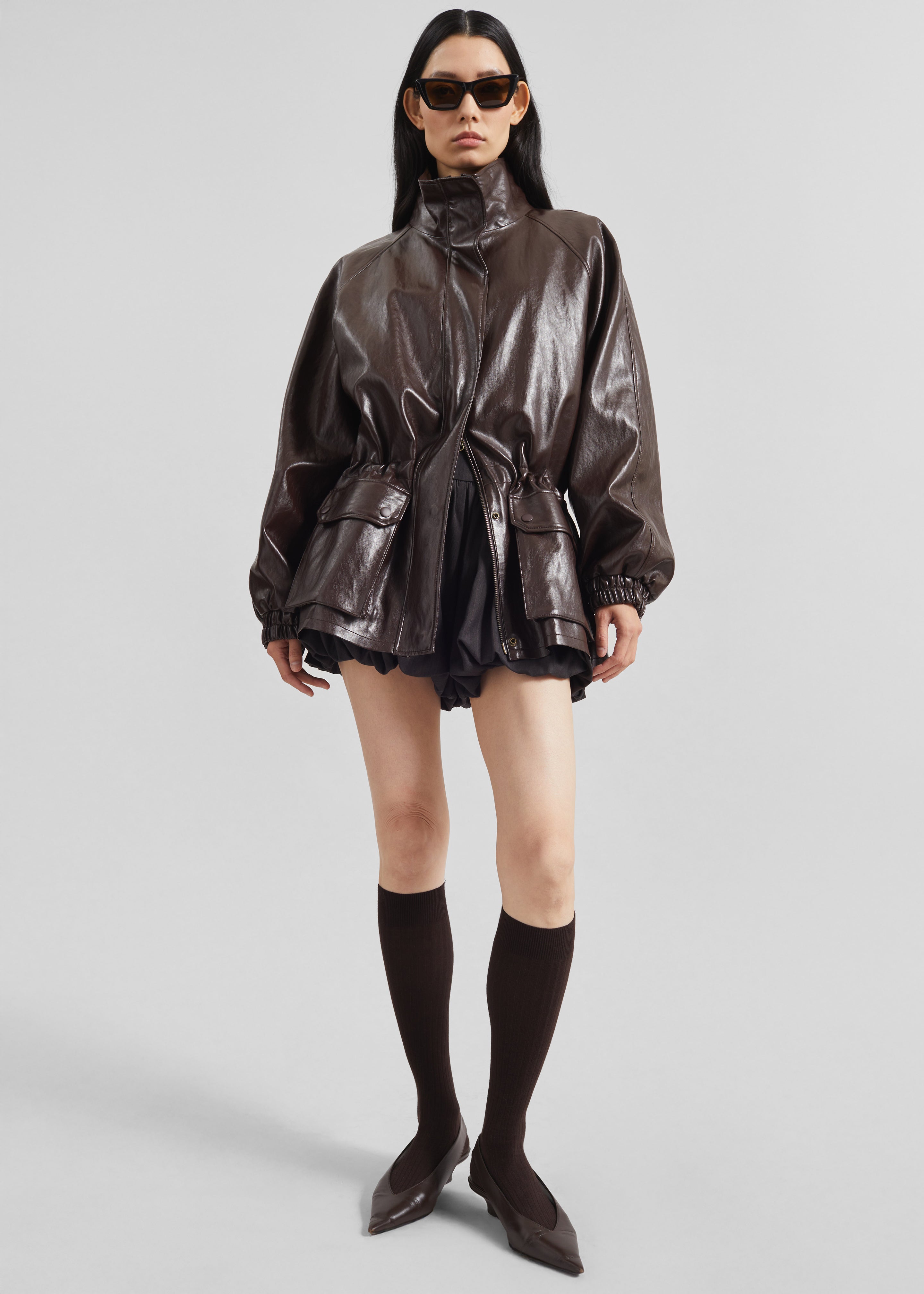 Lommel Faux Leather Jacket - Brown – The Frankie Shop Europe