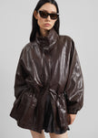 Lommel Faux Leather Jacket - Brown