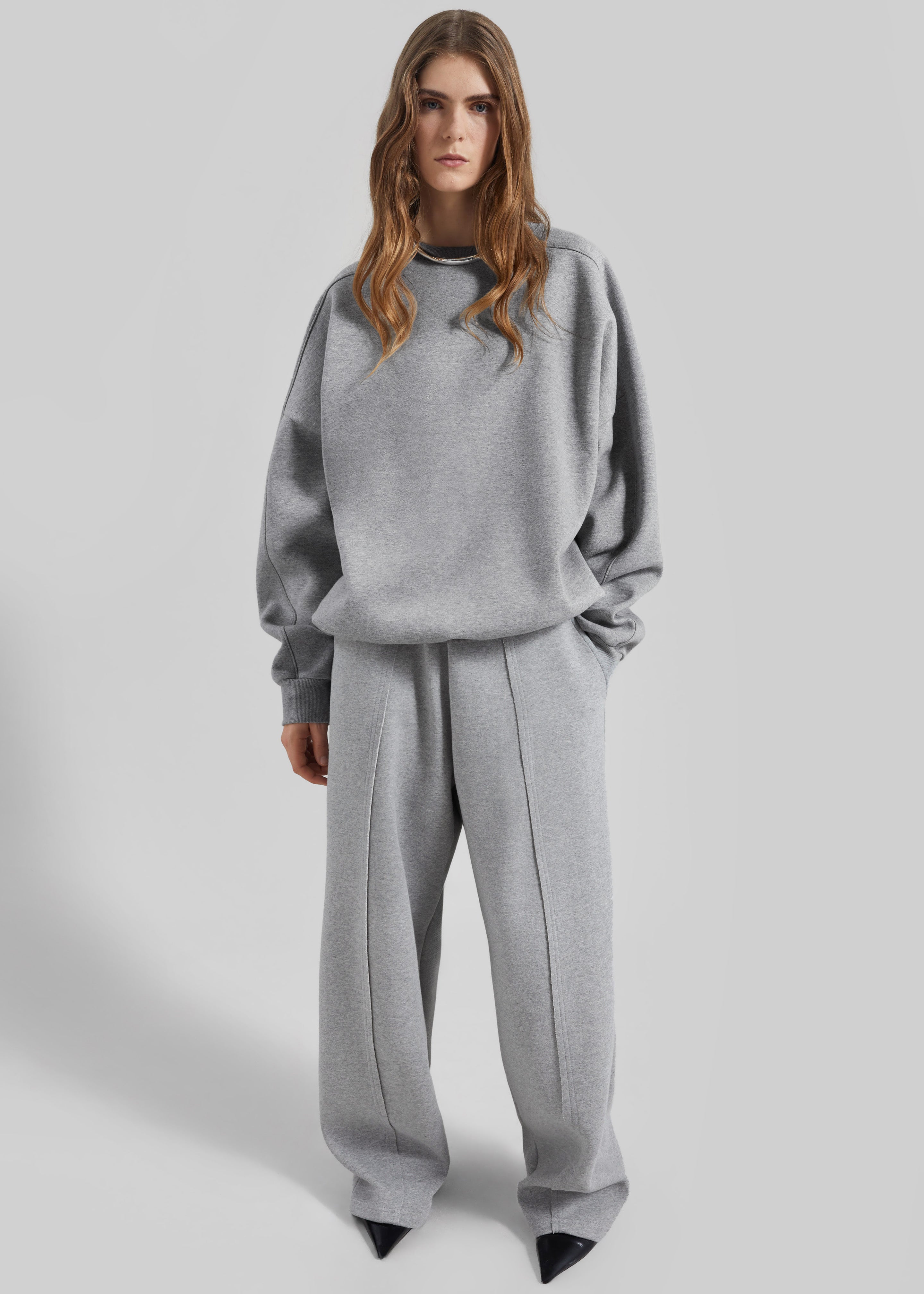 Lonay Balloon Sleeve Sweatshirt - Grey - 1