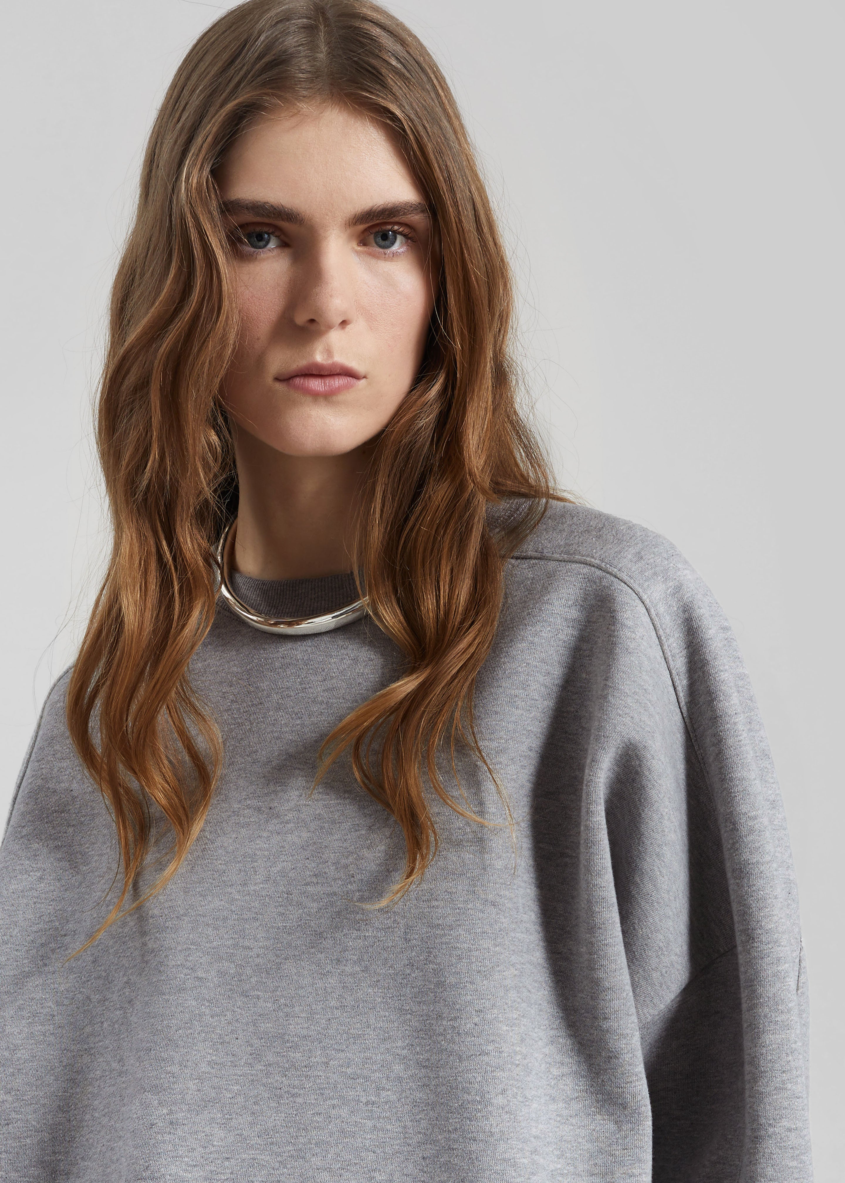Lonay Balloon Sleeve Sweatshirt - Grey - 4