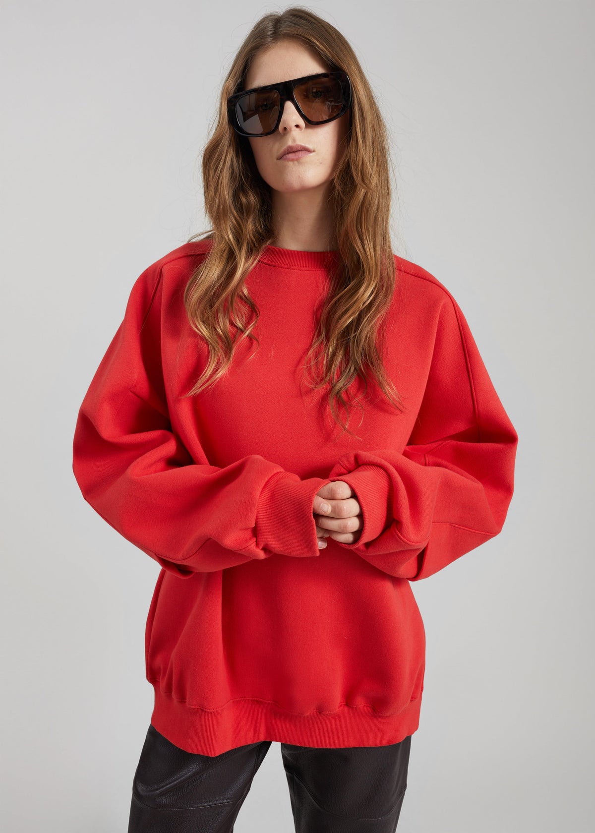 Lonay Balloon Sleeve Sweatshirt - Red - 4