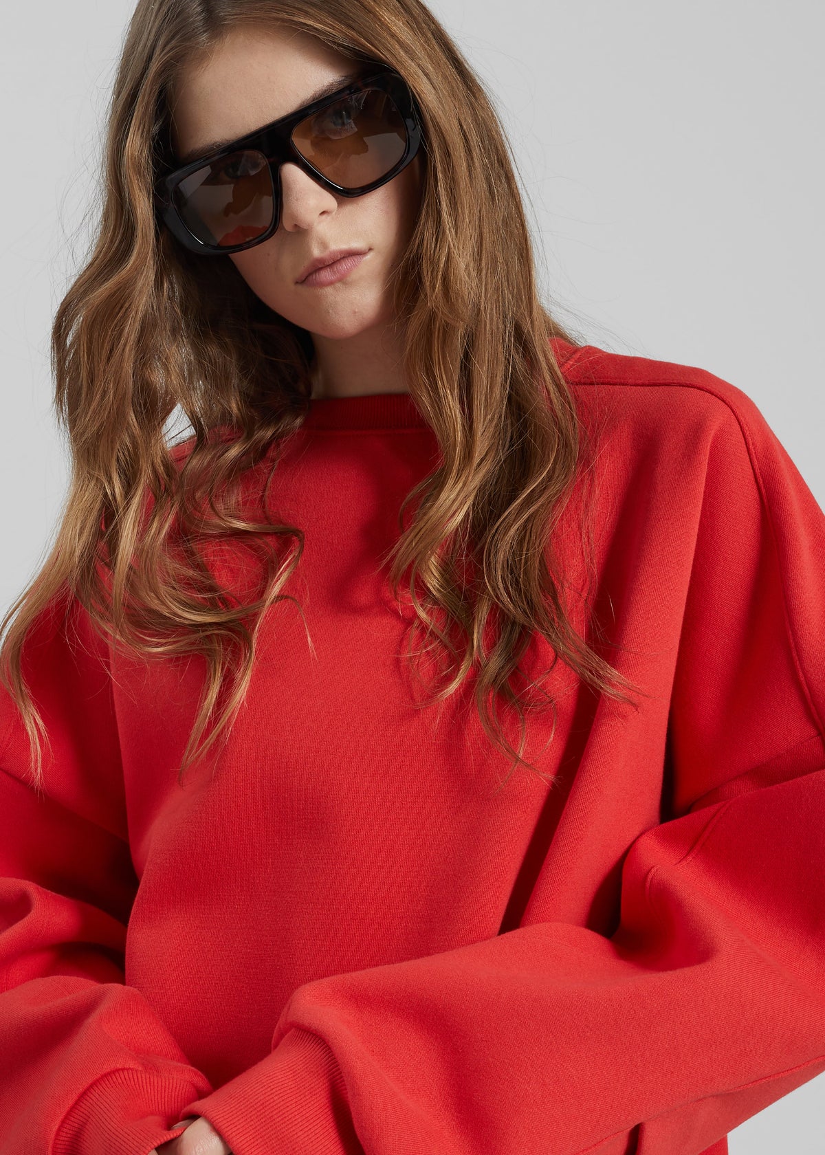 Lonay Balloon Sleeve Sweatshirt - Red - 5