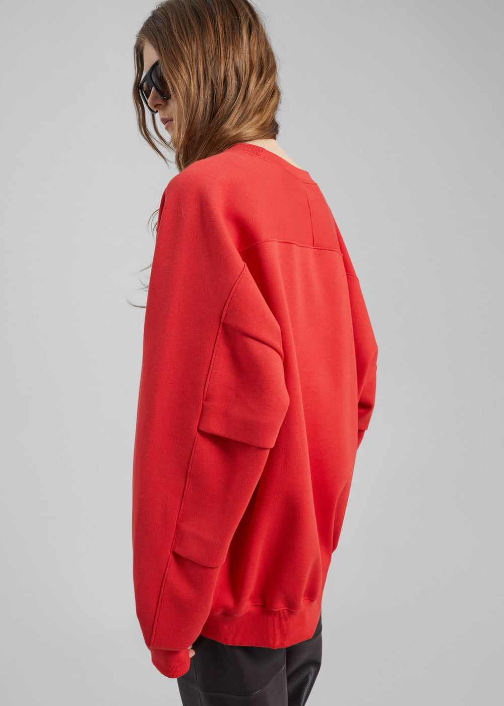 Lonay Balloon Sleeve Sweatshirt - Red