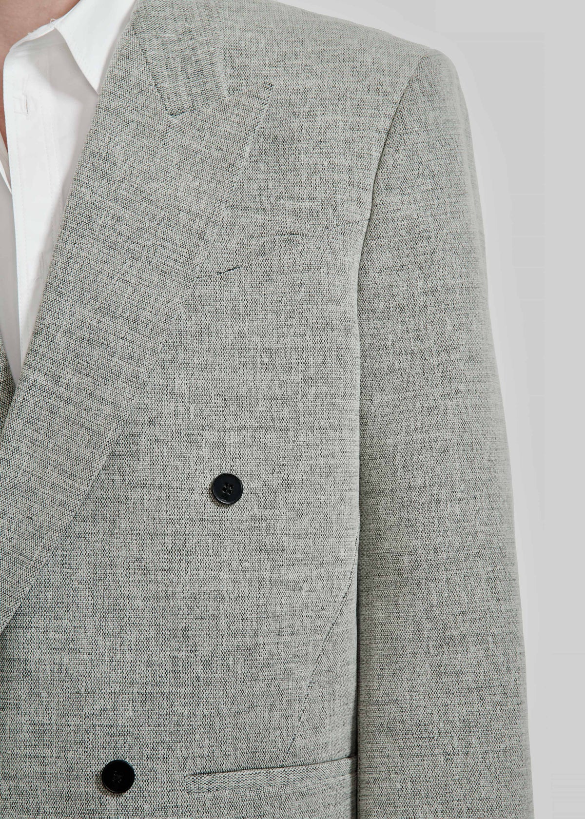 Louis Gabriel Nouchi Double Breasted Jacket With 4 Buttons - Grey Melange - 2