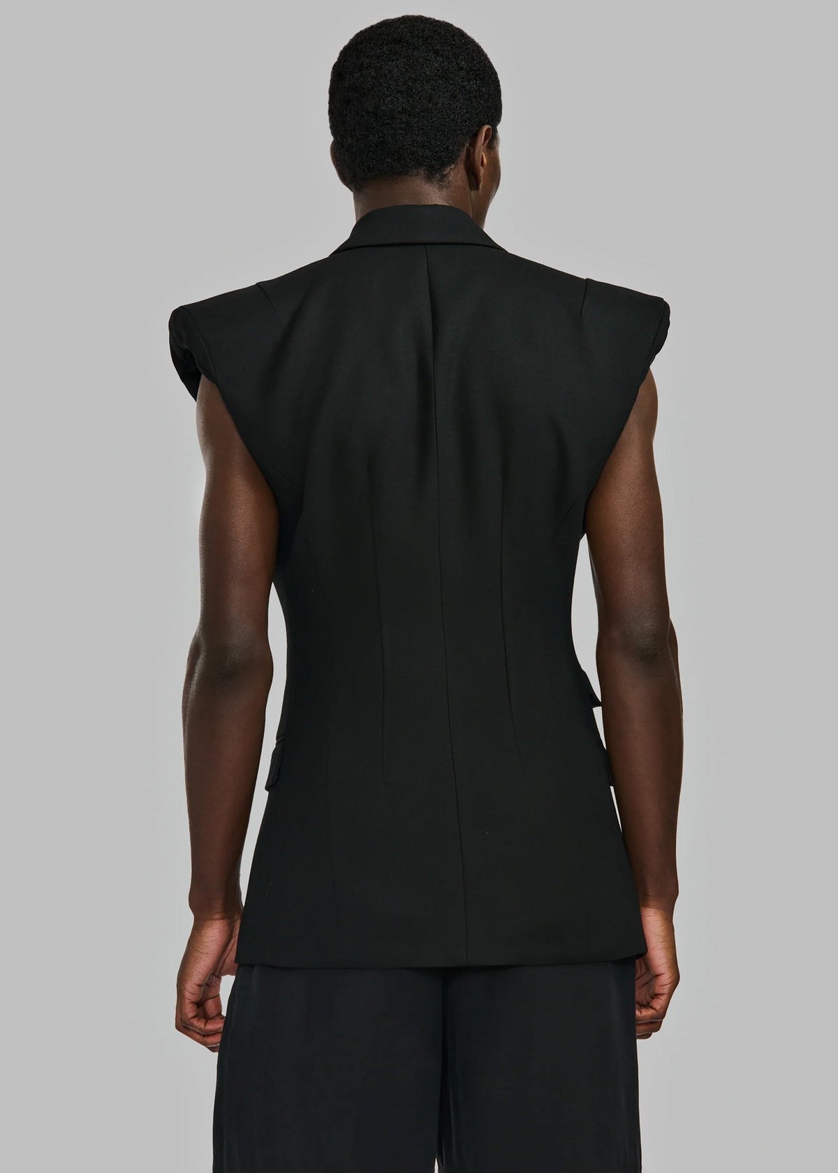 Louis Gabriel Nouchi Double Breasted Sleeveless Jacket - Black - 5