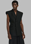 Louis Gabriel Nouchi Double Breasted Sleeveless Jacket - Black