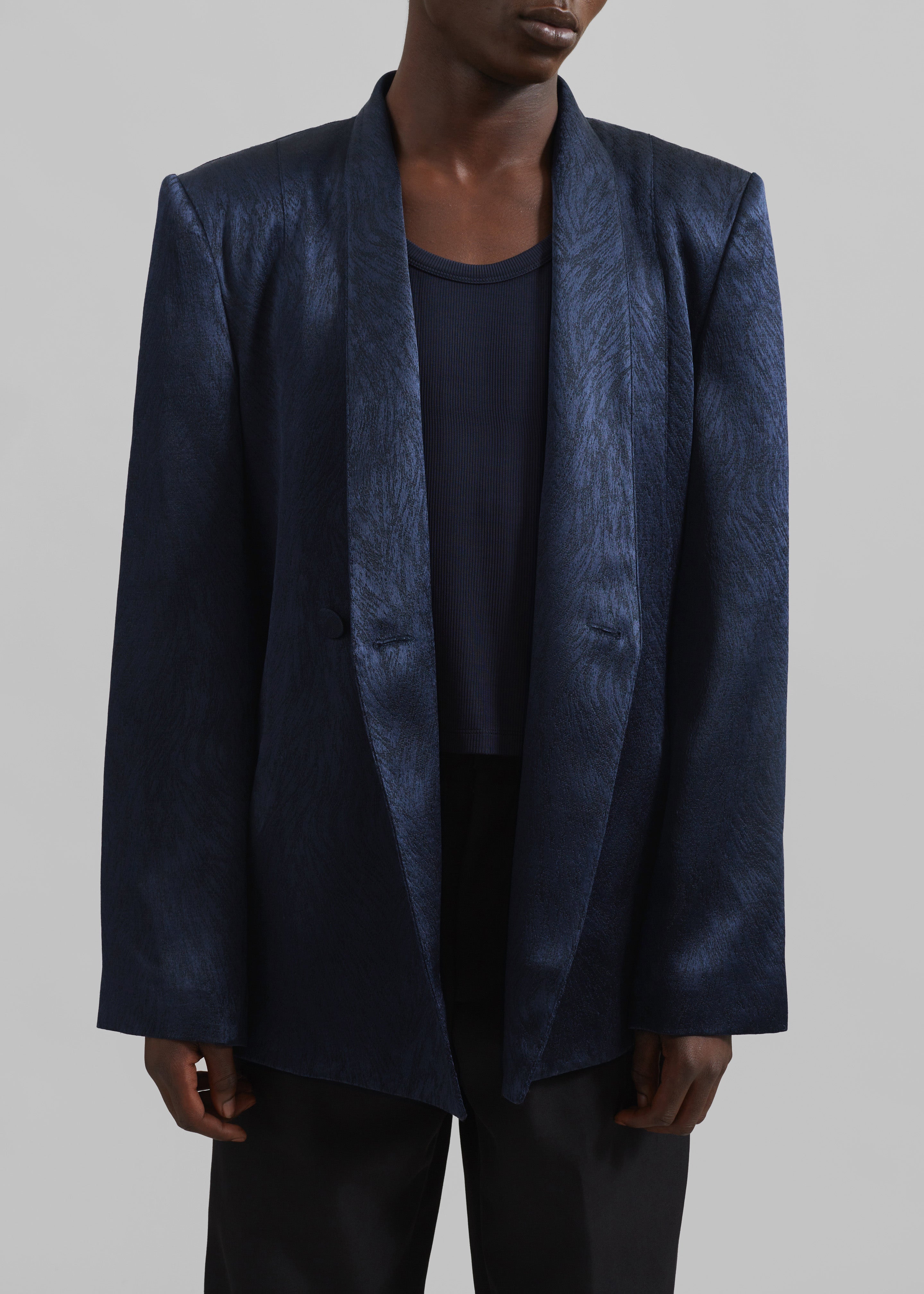 Louis Gabriel Nouchi Draped Collar Fur Jacket - Midnight Fox - 3