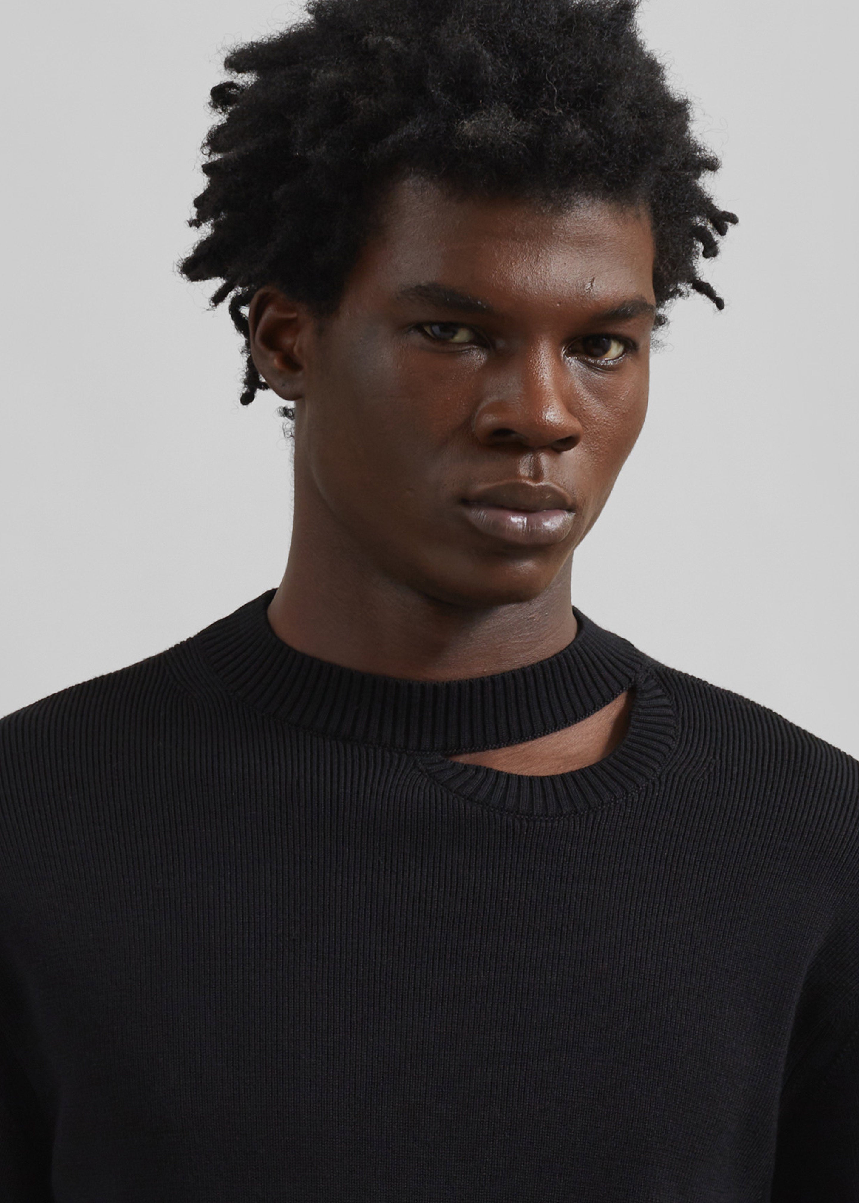 Louis Gabriel Nouchi Wool Jumper With Signature Opening - Black - 5