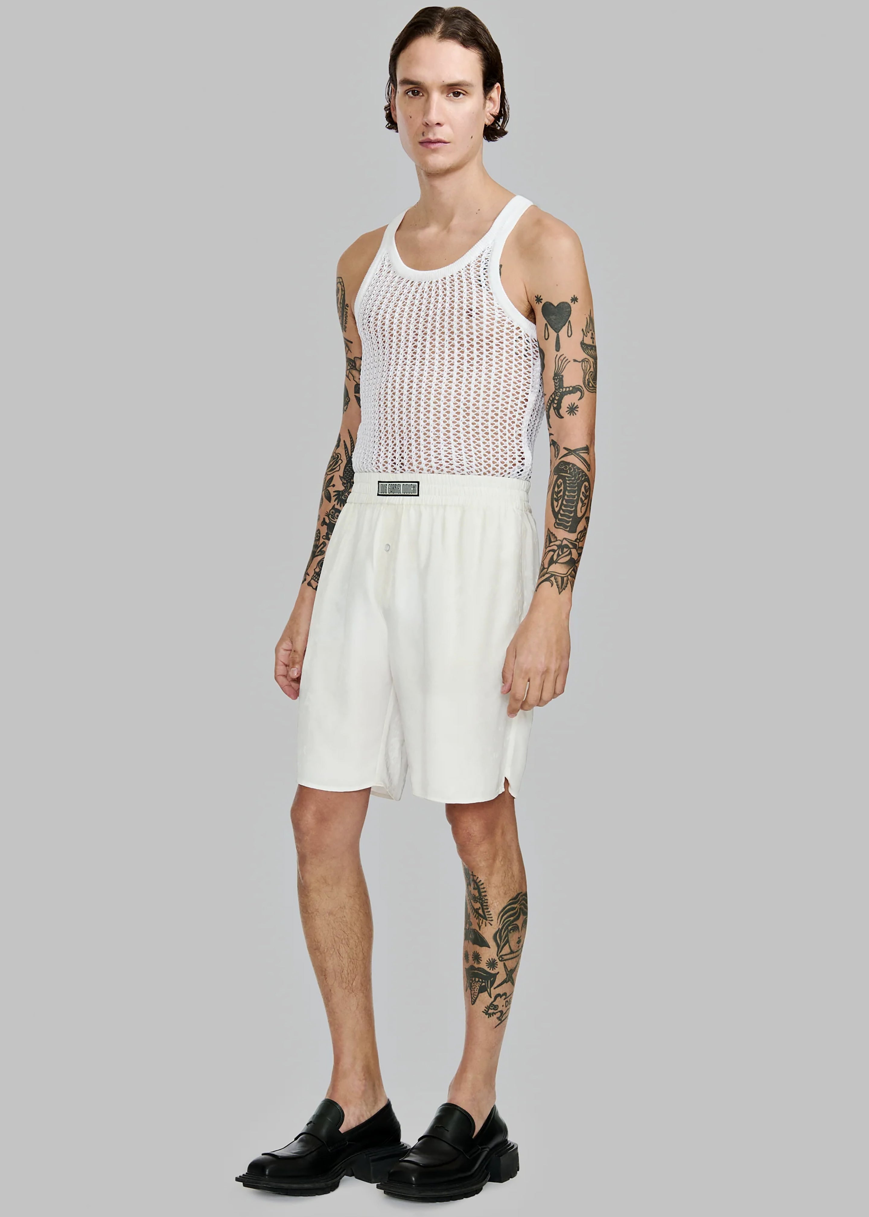 Louis Gabriel Nouchi Large Pajama Shorts - White - 7