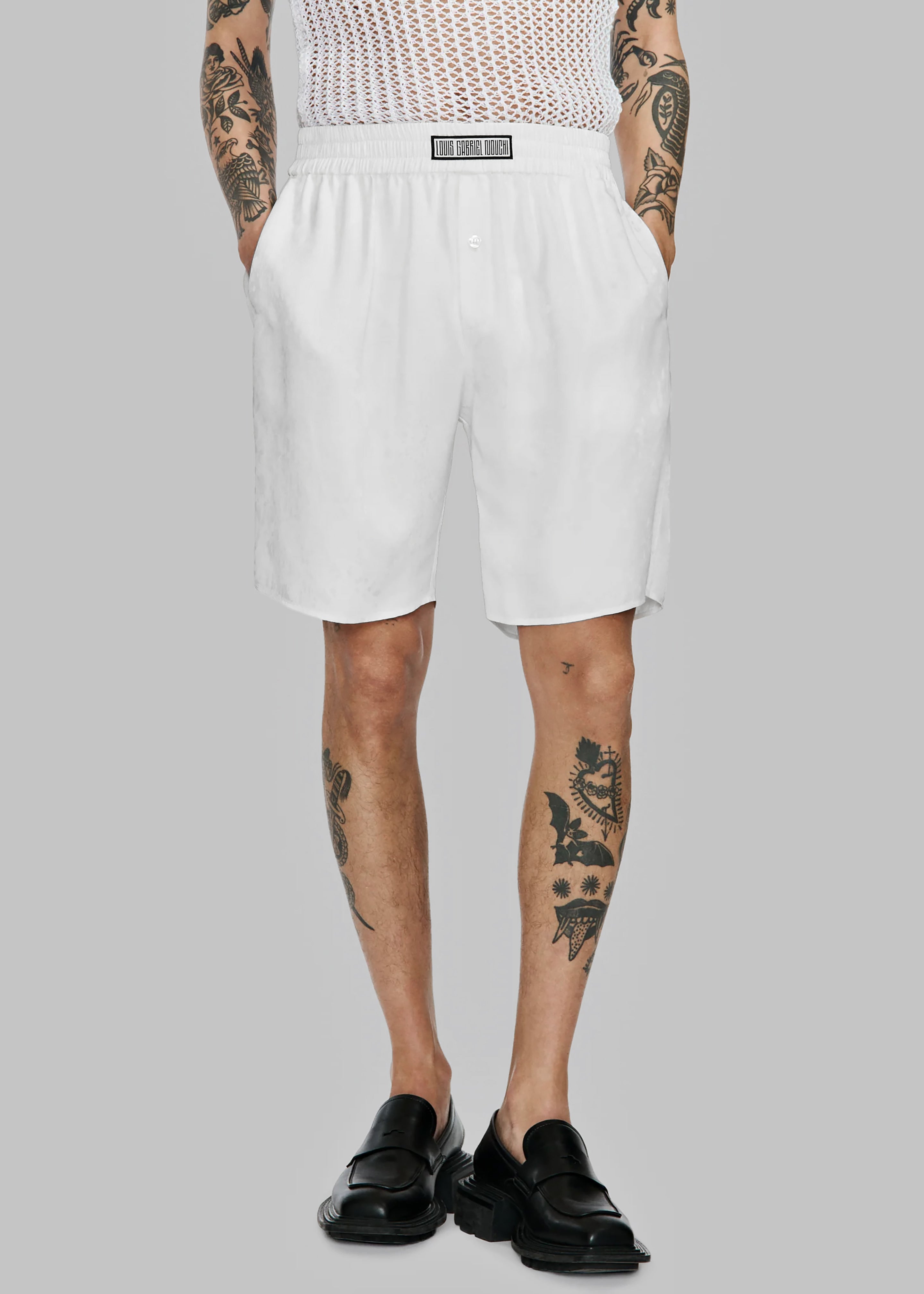Louis Gabriel Nouchi Large Pajama Shorts - White - 9