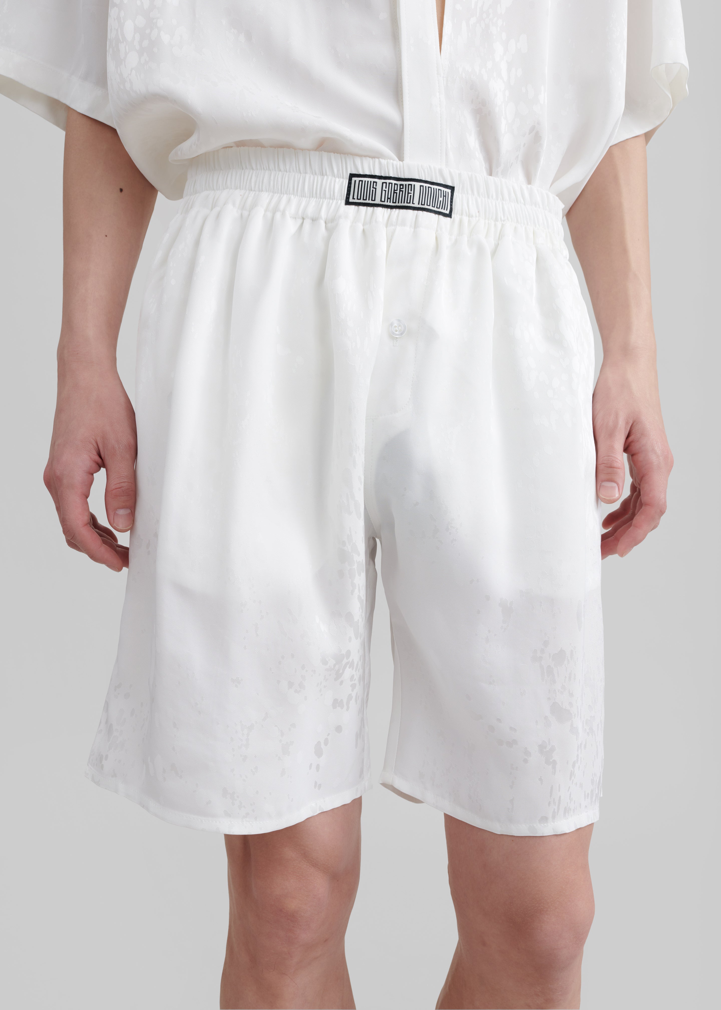 Louis Gabriel Nouchi Large Pajama Shorts - White - 3