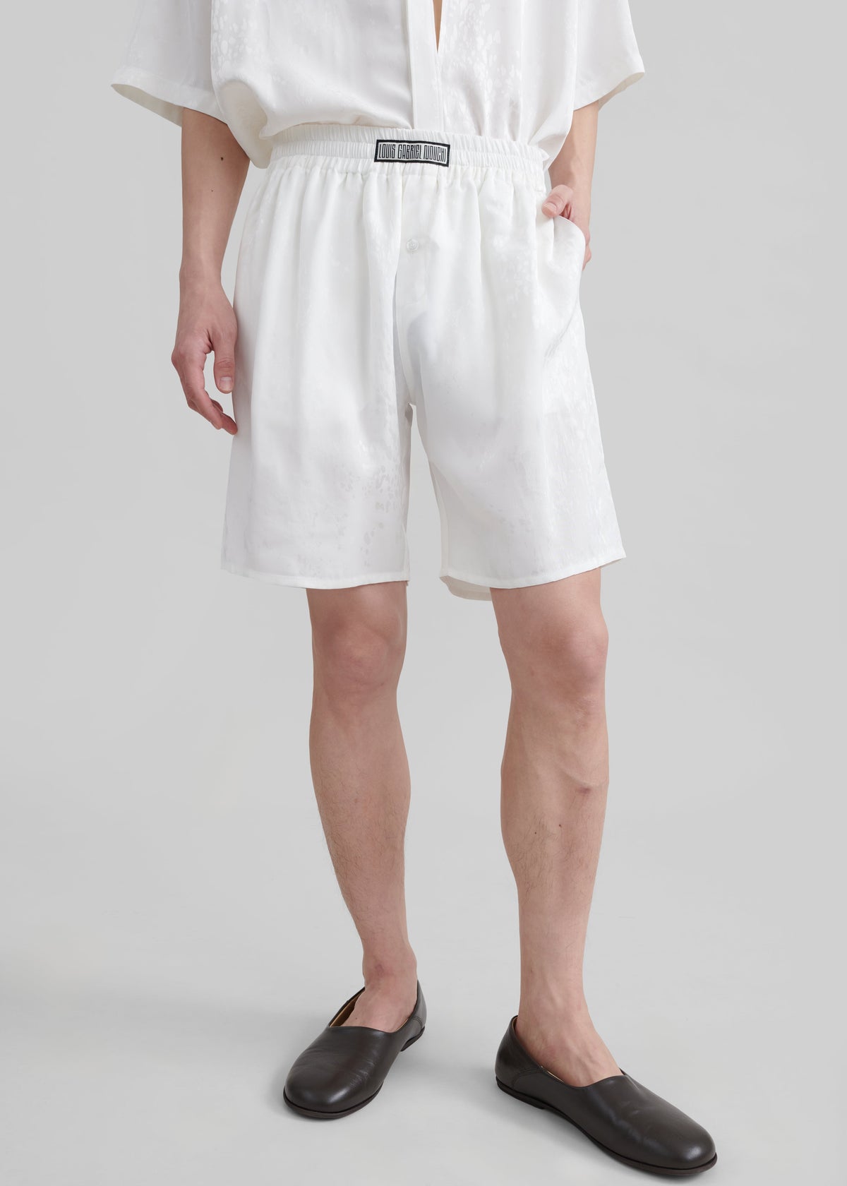 Louis Gabriel Nouchi Large Pajama Shorts - White - 1