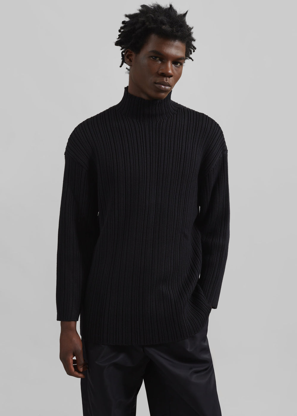 Louis Gabriel Nouchi Mockneck Rib Sweater - Black