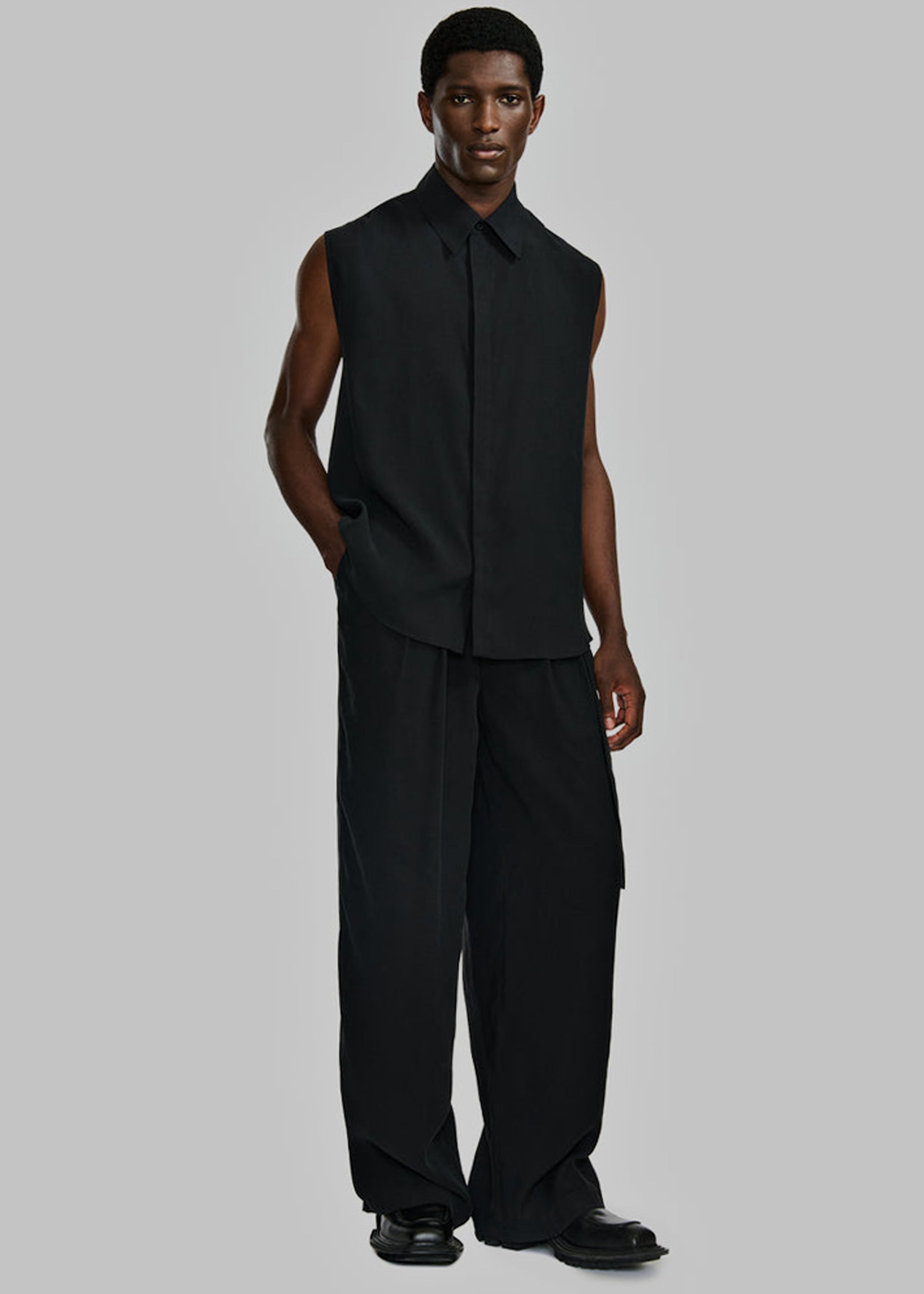 Louis Gabriel Nouchi Sleeveless Shirt With Back Twist - Black - 2