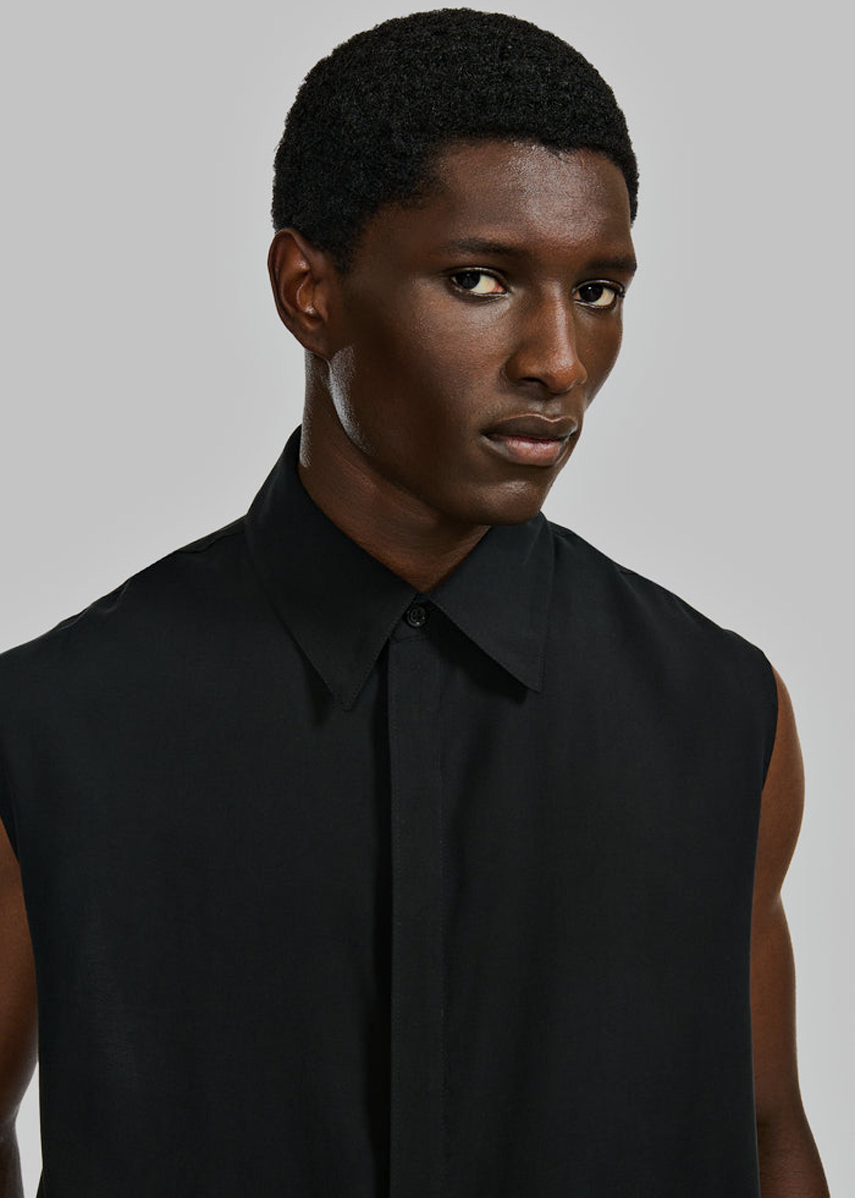 Louis Gabriel Nouchi Sleeveless Shirt With Back Twist - Black - 5