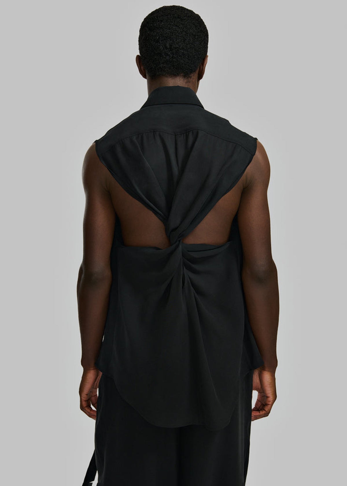 Louis Gabriel Nouchi Sleeveless Shirt With Back Twist - Black - 1