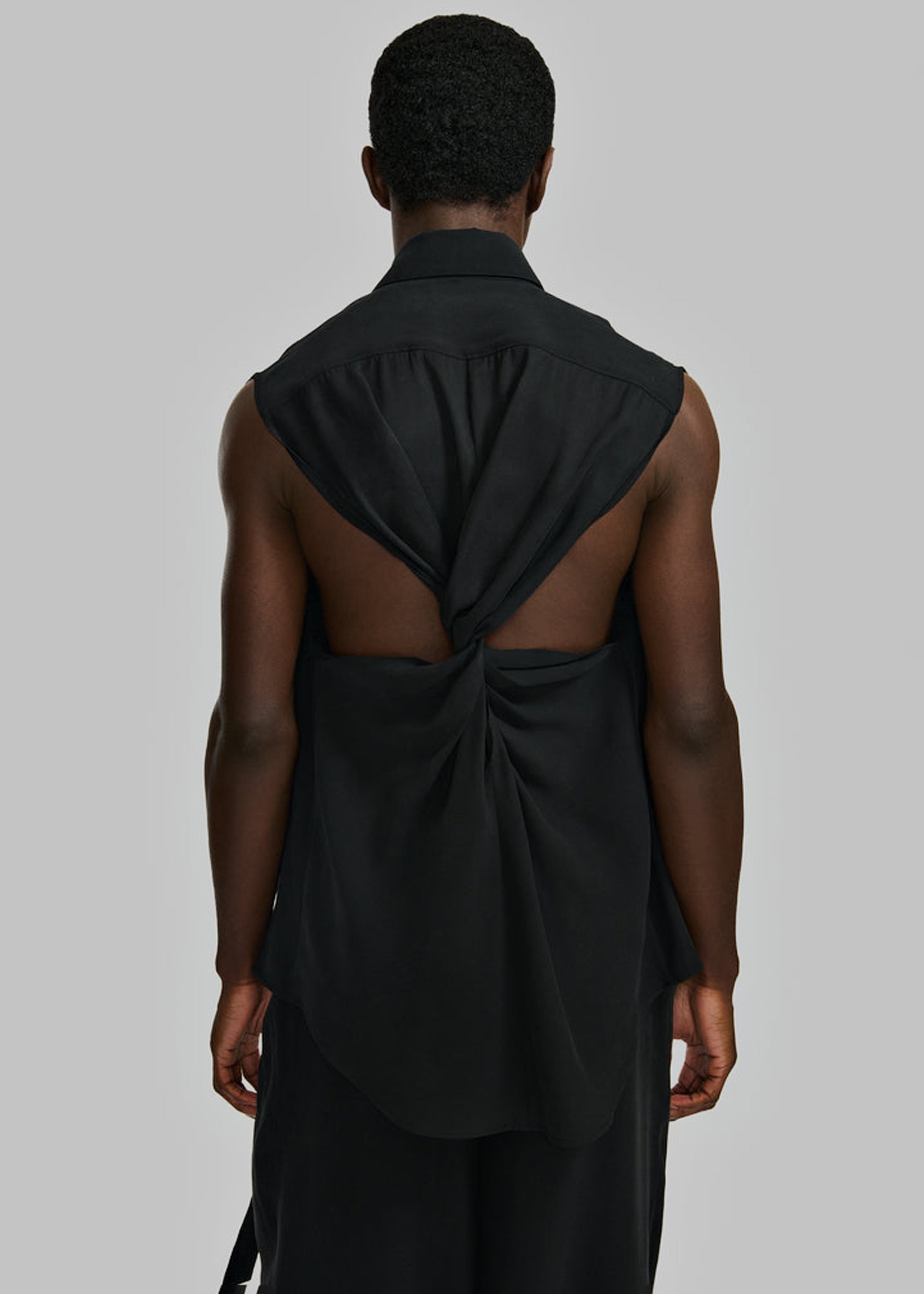 Louis Gabriel Nouchi Sleeveless Shirt With Back Twist - Black - 5
