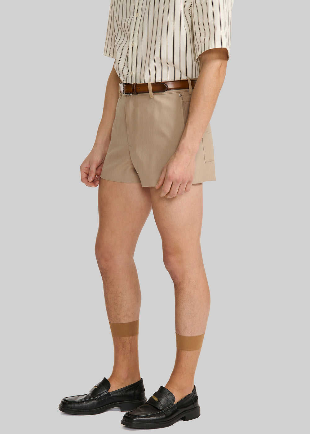 Louis Gabriel Nouchi Wool Suit Shorts - Sand - 1