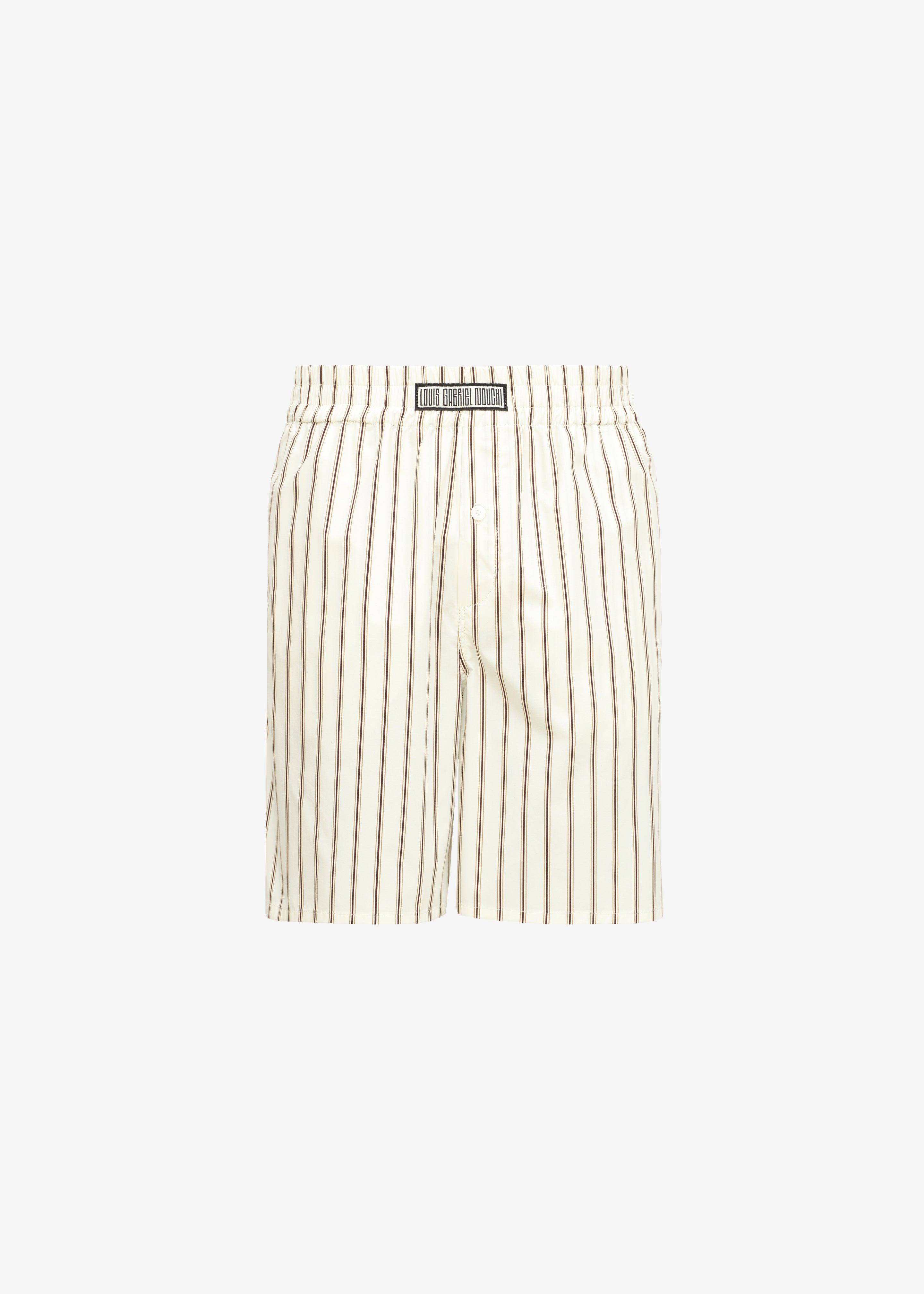 Louis Gabriel Nouchi Striped Cotton Shorts - Desert Pinstripes - 6