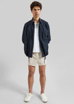 Louis Gabriel Nouchi Striped Cotton Shorts - Desert Pinstripes