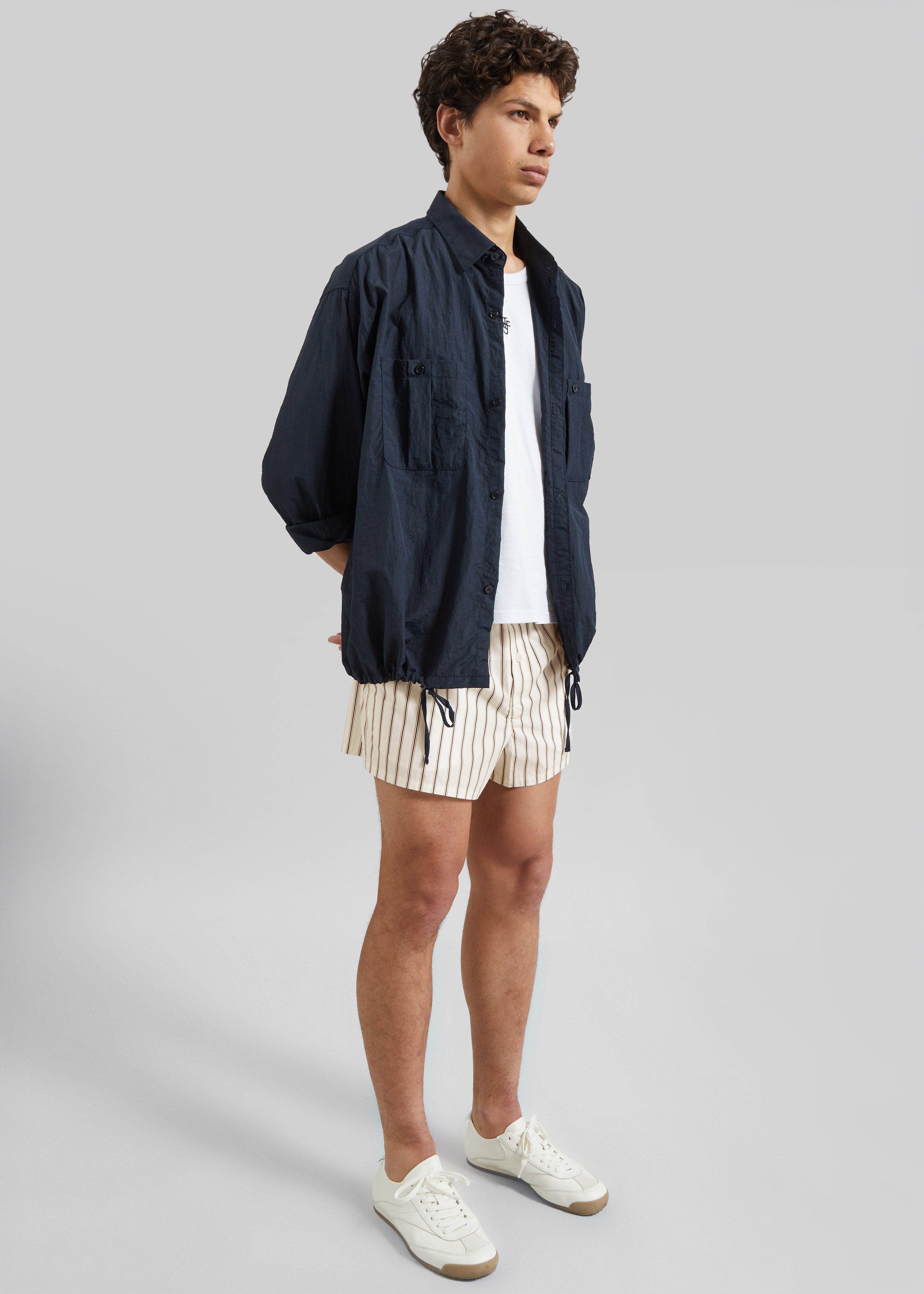 Louis Gabriel Nouchi Striped Cotton Shorts - Desert Pinstripes - 4