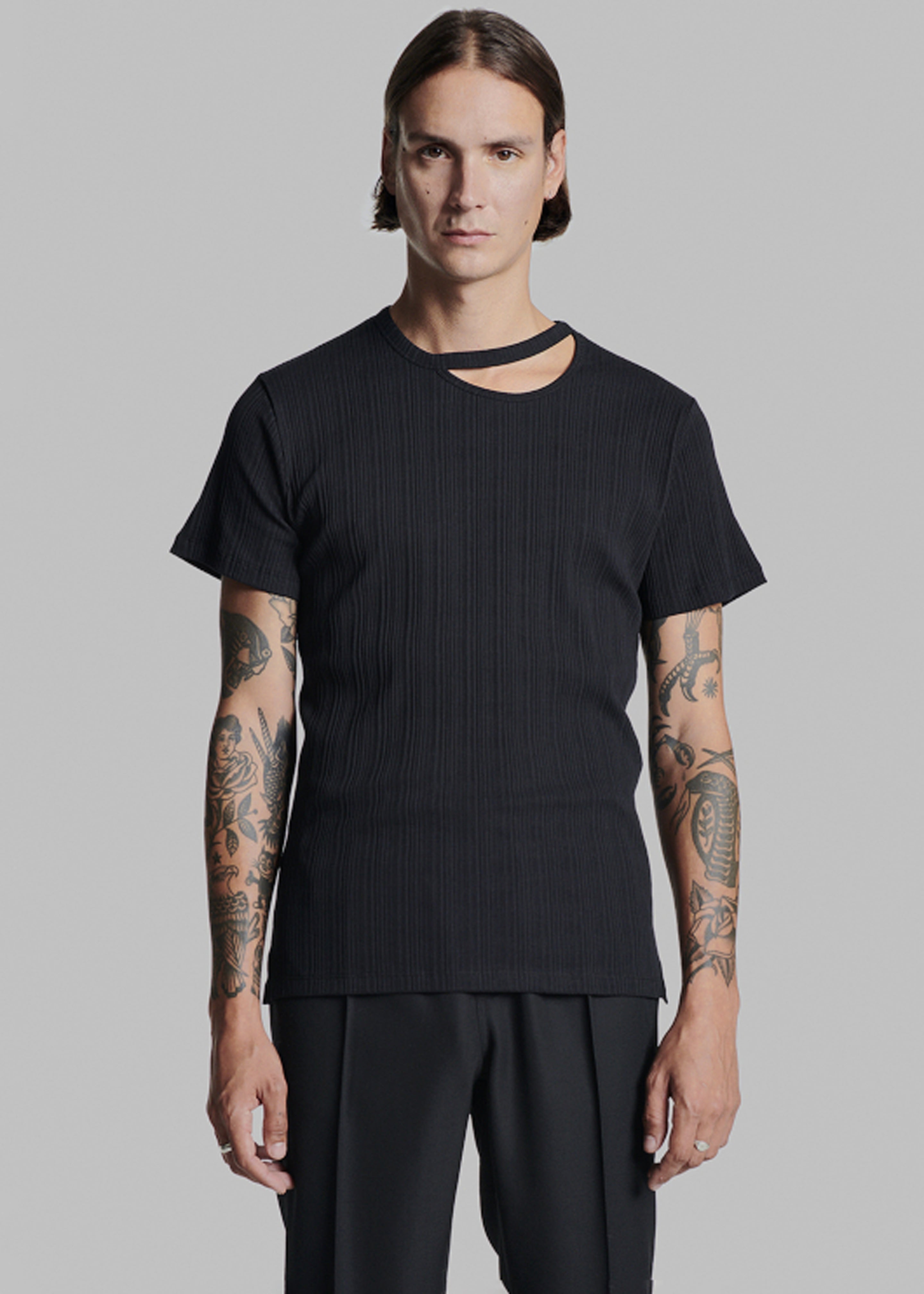 Louis Gabriel Nouchi T-Shirt With Signature Opening - Black - 4