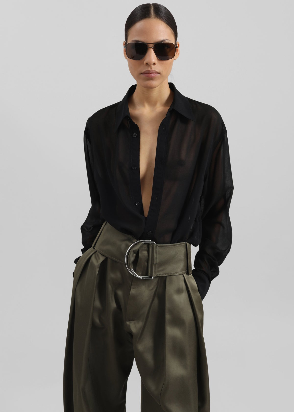 Louis Gabriel Nouchi Classic Transparent Shirt - Black - 1